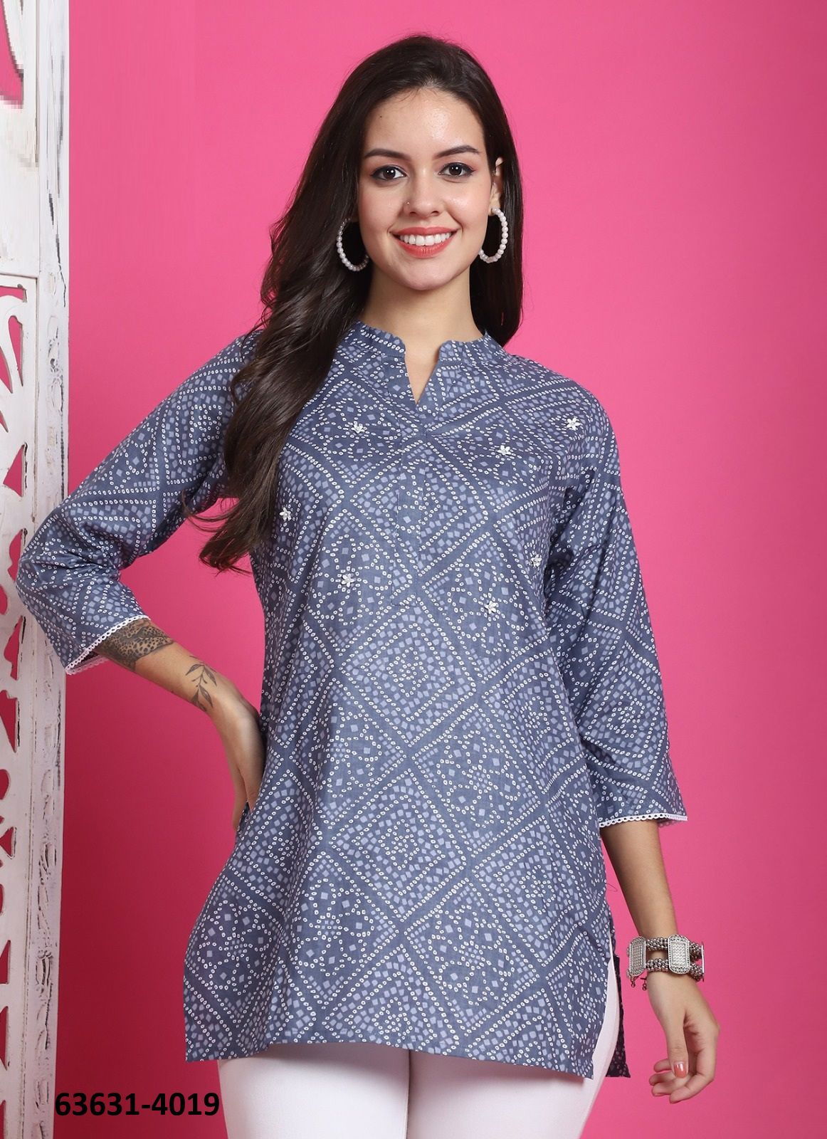 SHORT TOP - JAIPURI COTTON - Catalog # 63631 (Set of 28 Readymade Women's Kurtis / Tops) by Rajnandini Fabrics SHORT TOP - JAIPURI COTTON - Catalog # 63631 (Set of 28 Readymade Women's Kurtis / Tops) by Rajnandini Fabrics