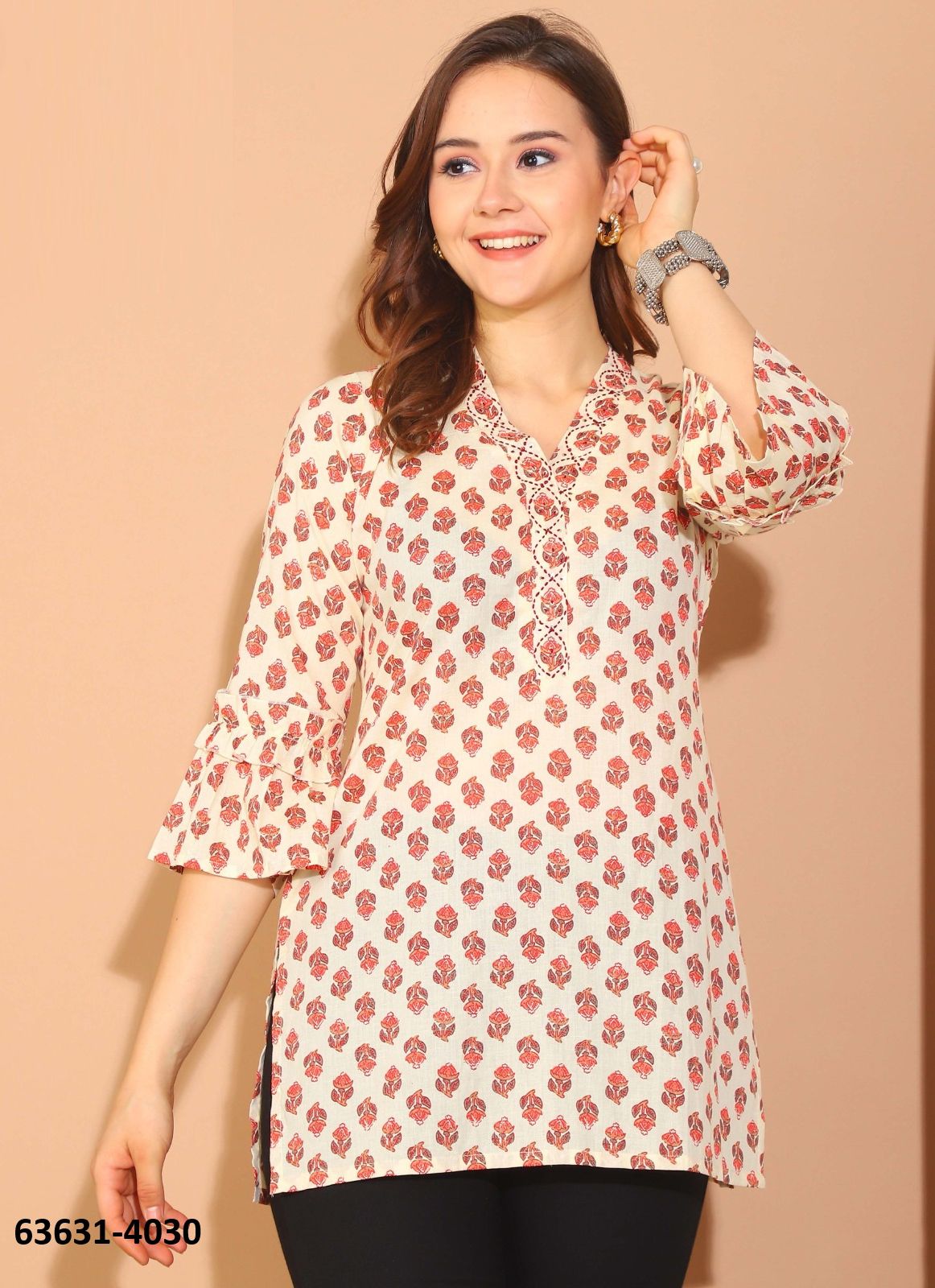 SHORT TOP - JAIPURI COTTON - Catalog # 63631 (Set of 28 Readymade Women's Kurtis / Tops) by Rajnandini Fabrics SHORT TOP - JAIPURI COTTON - Catalog # 63631 (Set of 28 Readymade Women's Kurtis / Tops) by Rajnandini Fabrics