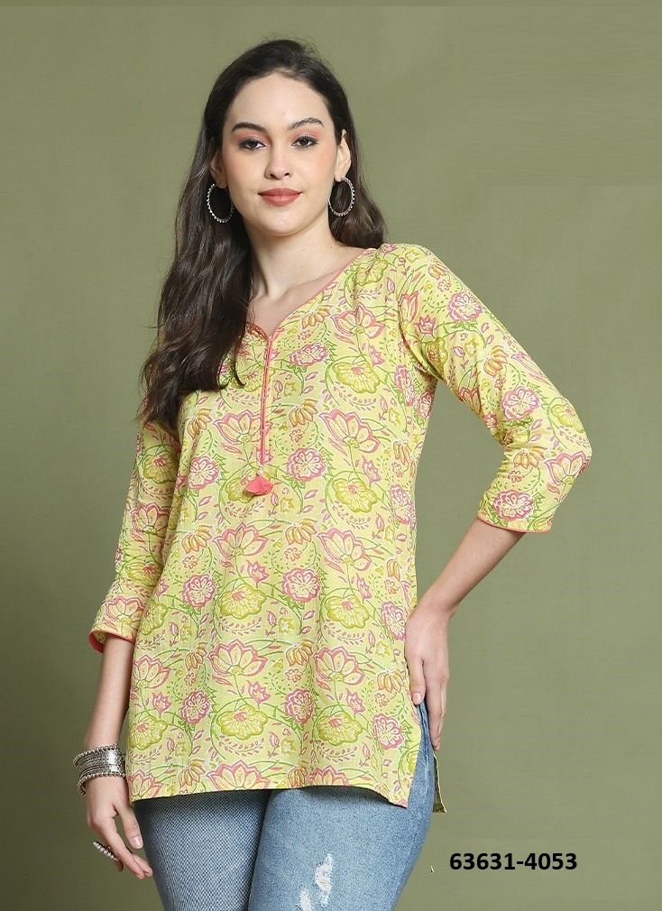 SHORT TOP - JAIPURI COTTON - Catalog # 63631 (Set of 28 Readymade Women's Kurtis / Tops) by Rajnandini Fabrics SHORT TOP - JAIPURI COTTON - Catalog # 63631 (Set of 28 Readymade Women's Kurtis / Tops) by Rajnandini Fabrics