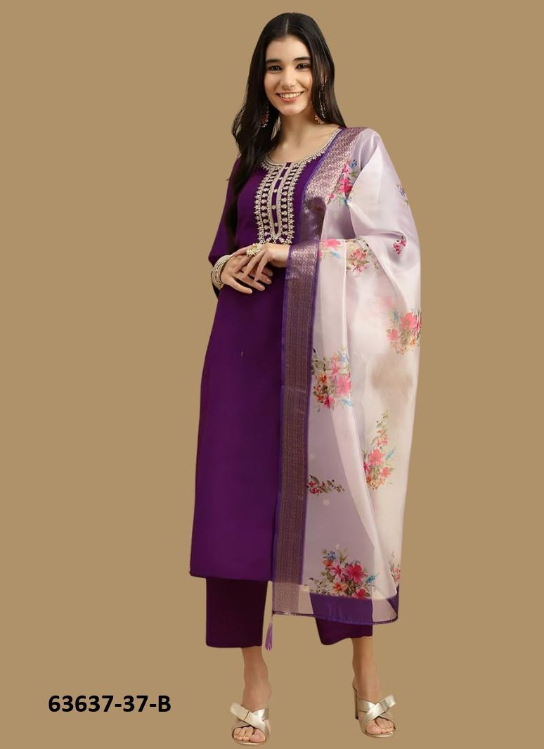 SERIES 37 - Catalog # 63637 (Set of 2 Readymade Salwar Suits) by Amdavadi Fashion