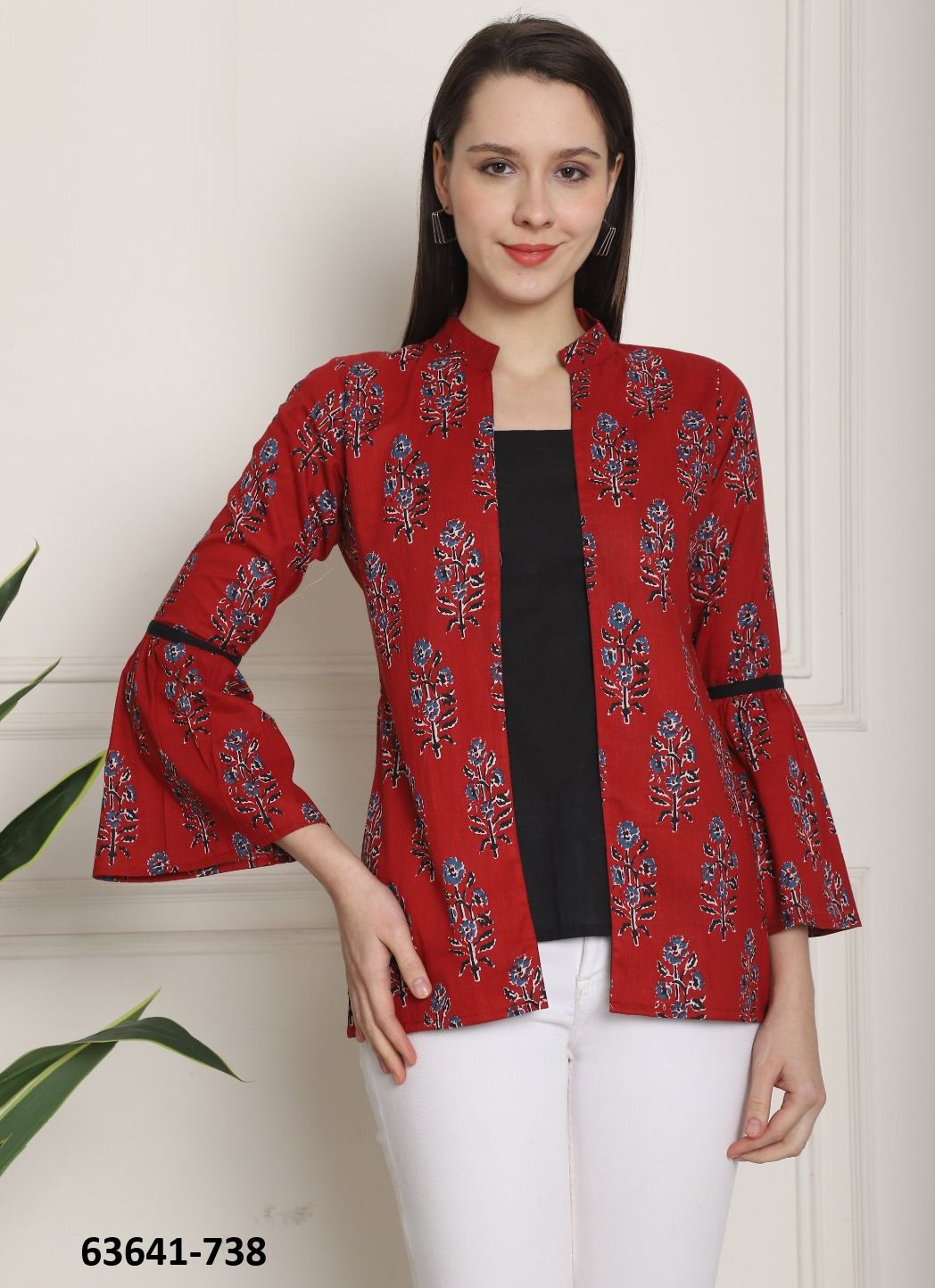 JAIPURI COTTON SHORT TUNICS - # 63641 ( 6 SIZE-SETS [Readymade Women's Kurtis / Tops] MADE IN INDIA BY Rajnandini Fabrics
