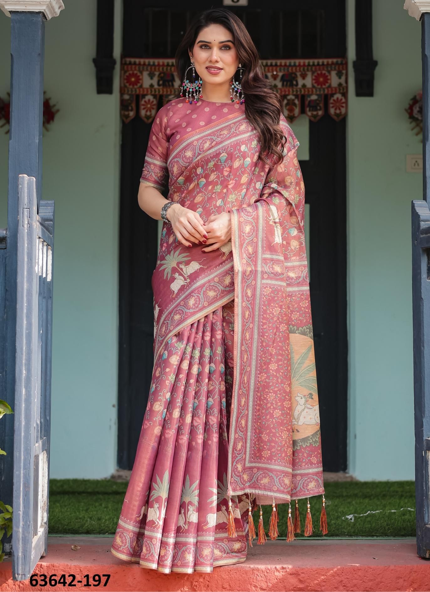 HANDLOOM COTTON SERIES 195-204 - Catalog # 63642 (Set of 10 Sarees) by Semad Styles