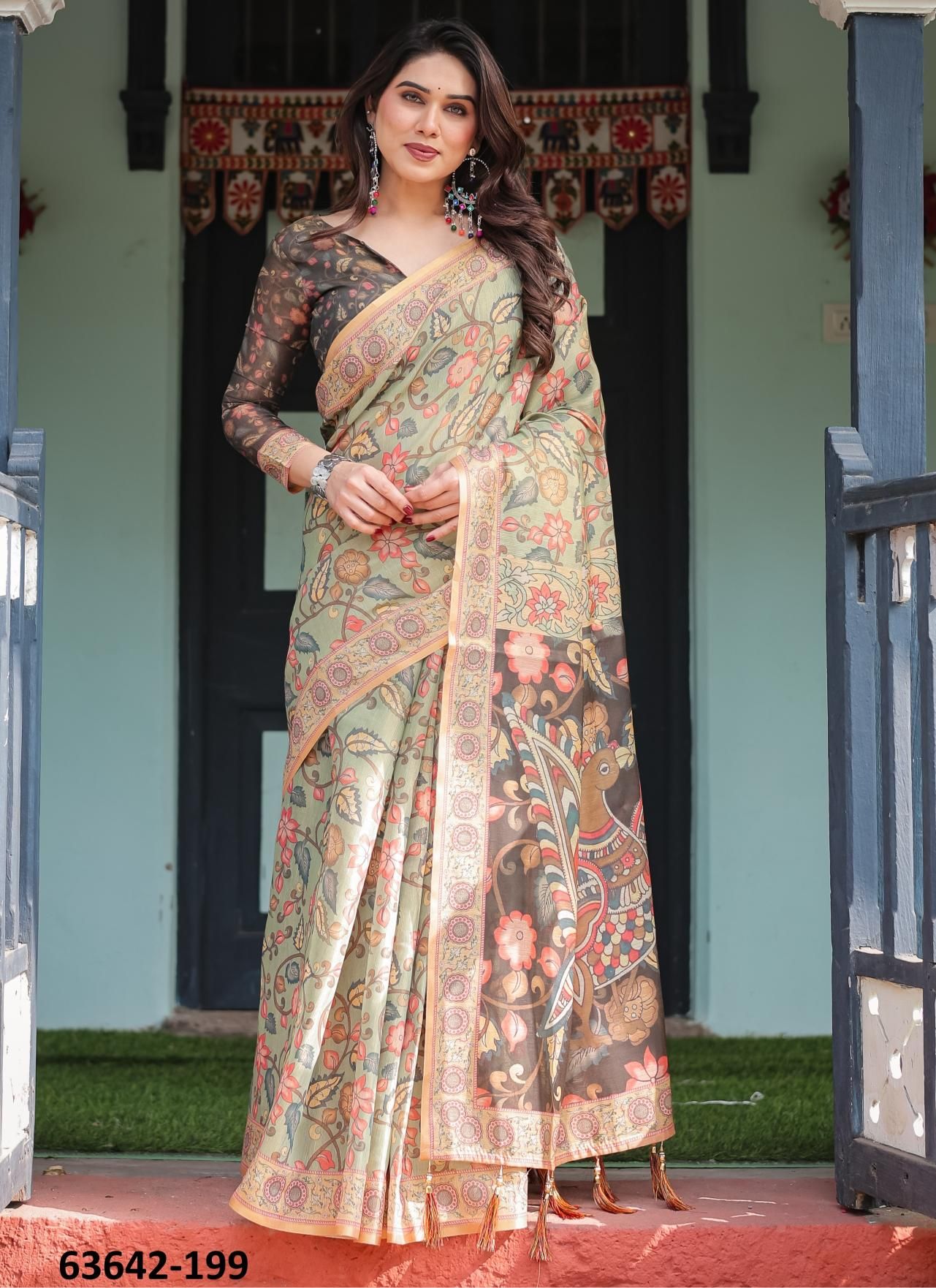 HANDLOOM COTTON SERIES 195-204 - Catalog # 63642 (Set of 10 Sarees) by Semad Styles
