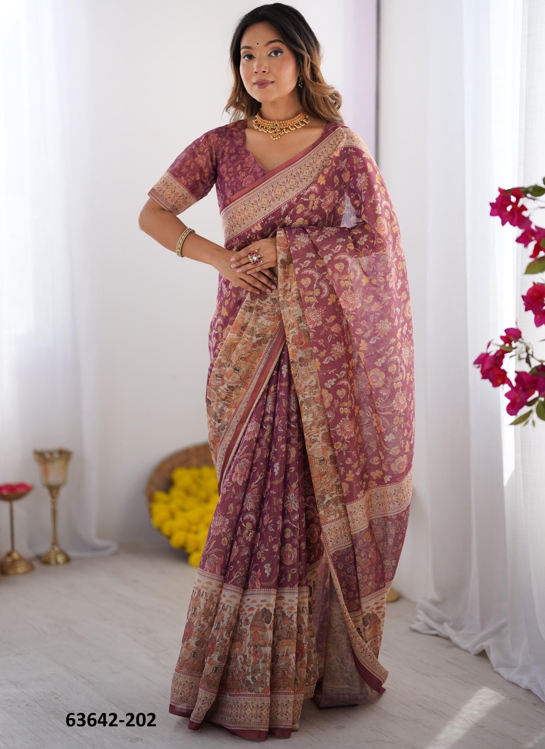 HANDLOOM COTTON SERIES 195-204 - Catalog # 63642 (Set of 10 Sarees) by Semad Styles