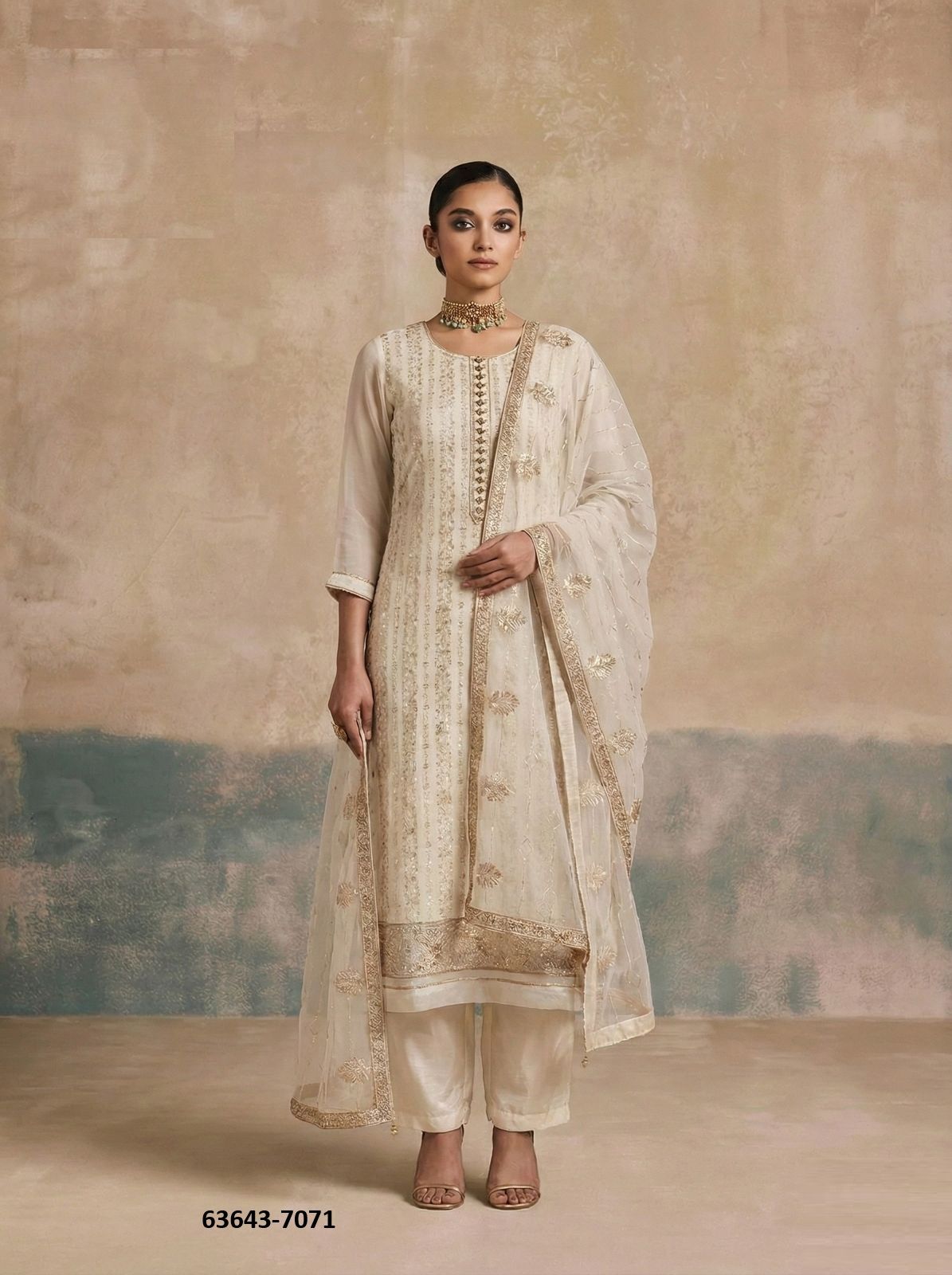SERIES 7070 - Catalog # 63643 (Set of 3 Readymade Salwar Suits) by Alizeh Official