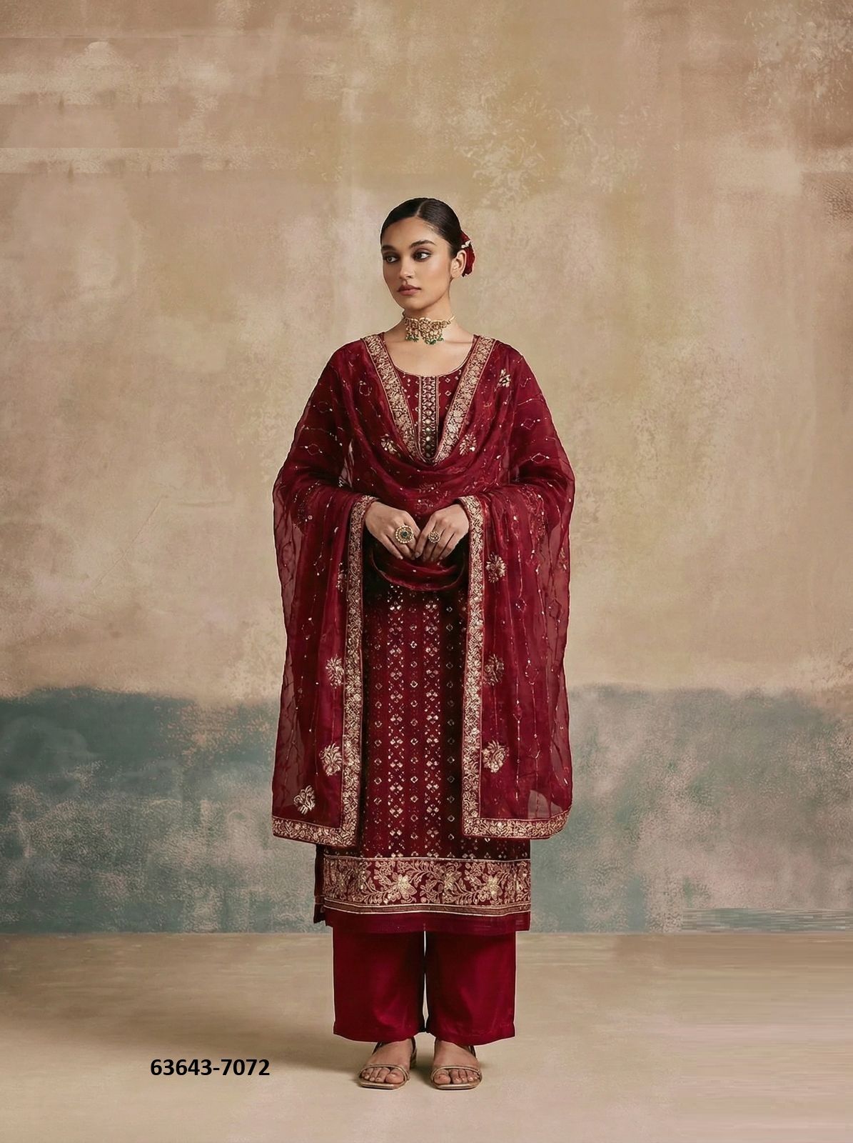 SERIES 7070 - Catalog # 63643 (Set of 3 Readymade Salwar Suits) by Alizeh Official