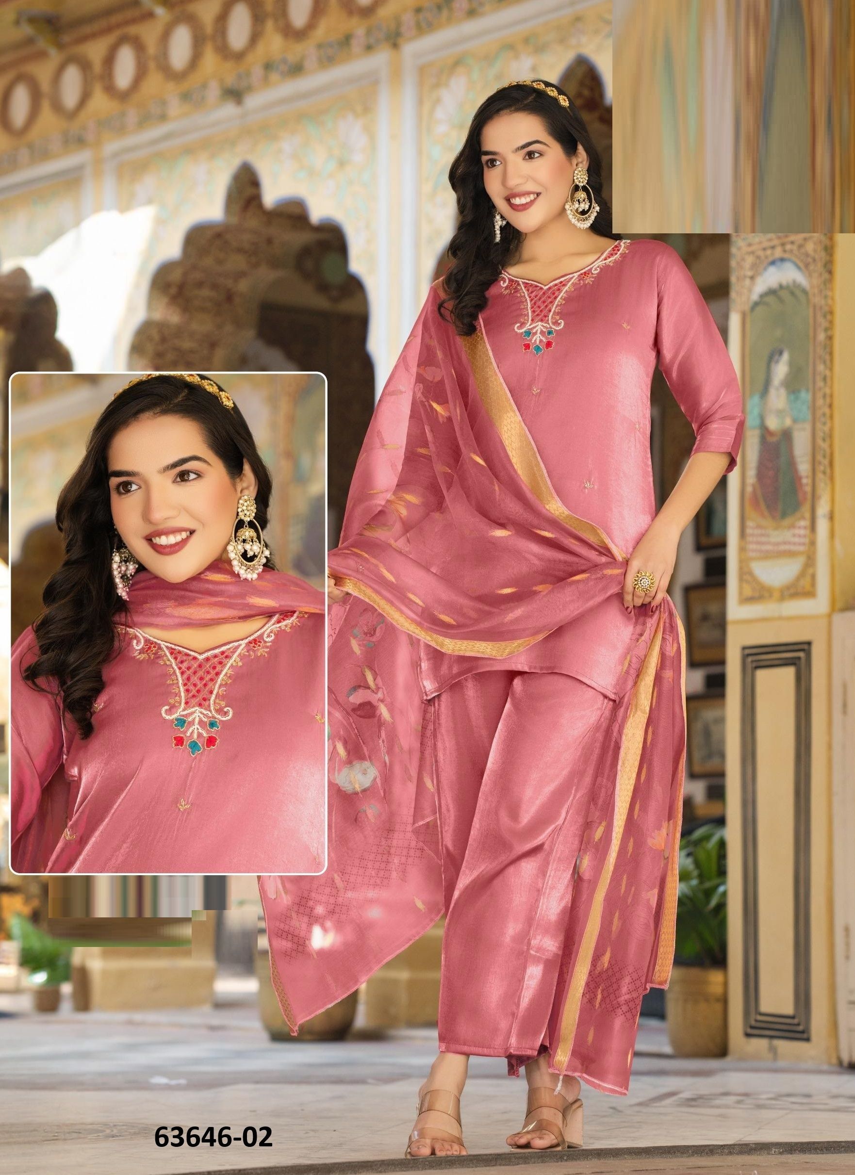 JASMIT - Catalog # 63646 (Set of 4 Readymade Salwar Suits) by Kaya Ahmedabad