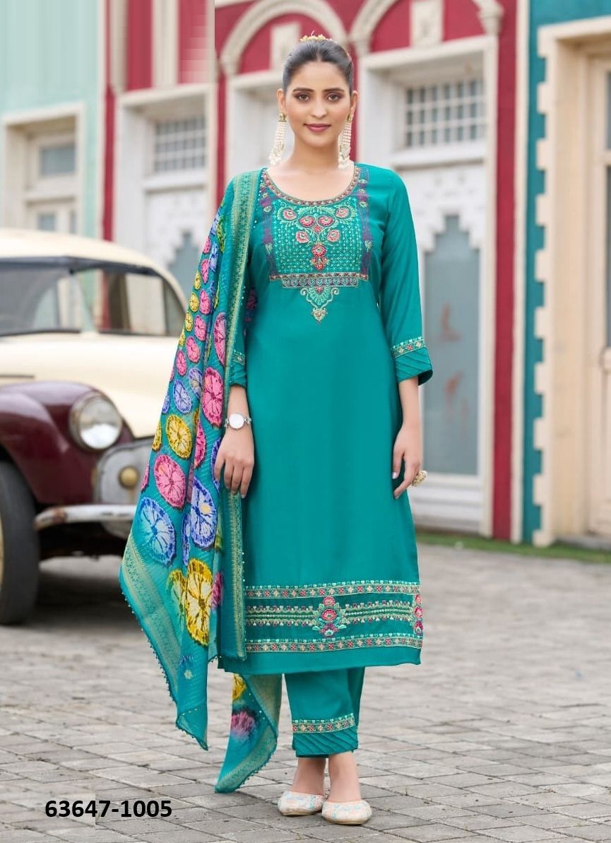 VENESSIA - Catalog # 63647 (Set of 6 Readymade Salwar Suits) by Karissa VENESSIA - Catalog # 63647 (Set of 6 Readymade Salwar Suits) by Karissa