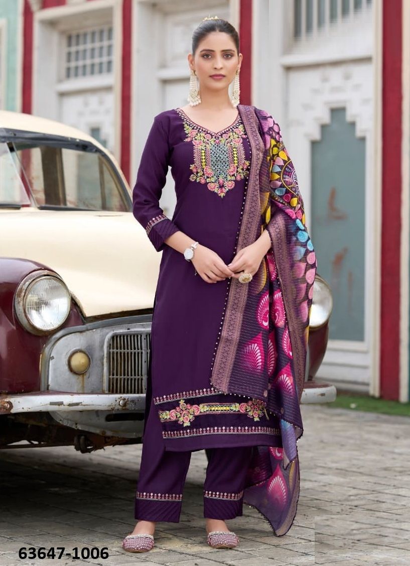 VENESSIA - Catalog # 63647 (Set of 6 Readymade Salwar Suits) by Karissa VENESSIA - Catalog # 63647 (Set of 6 Readymade Salwar Suits) by Karissa