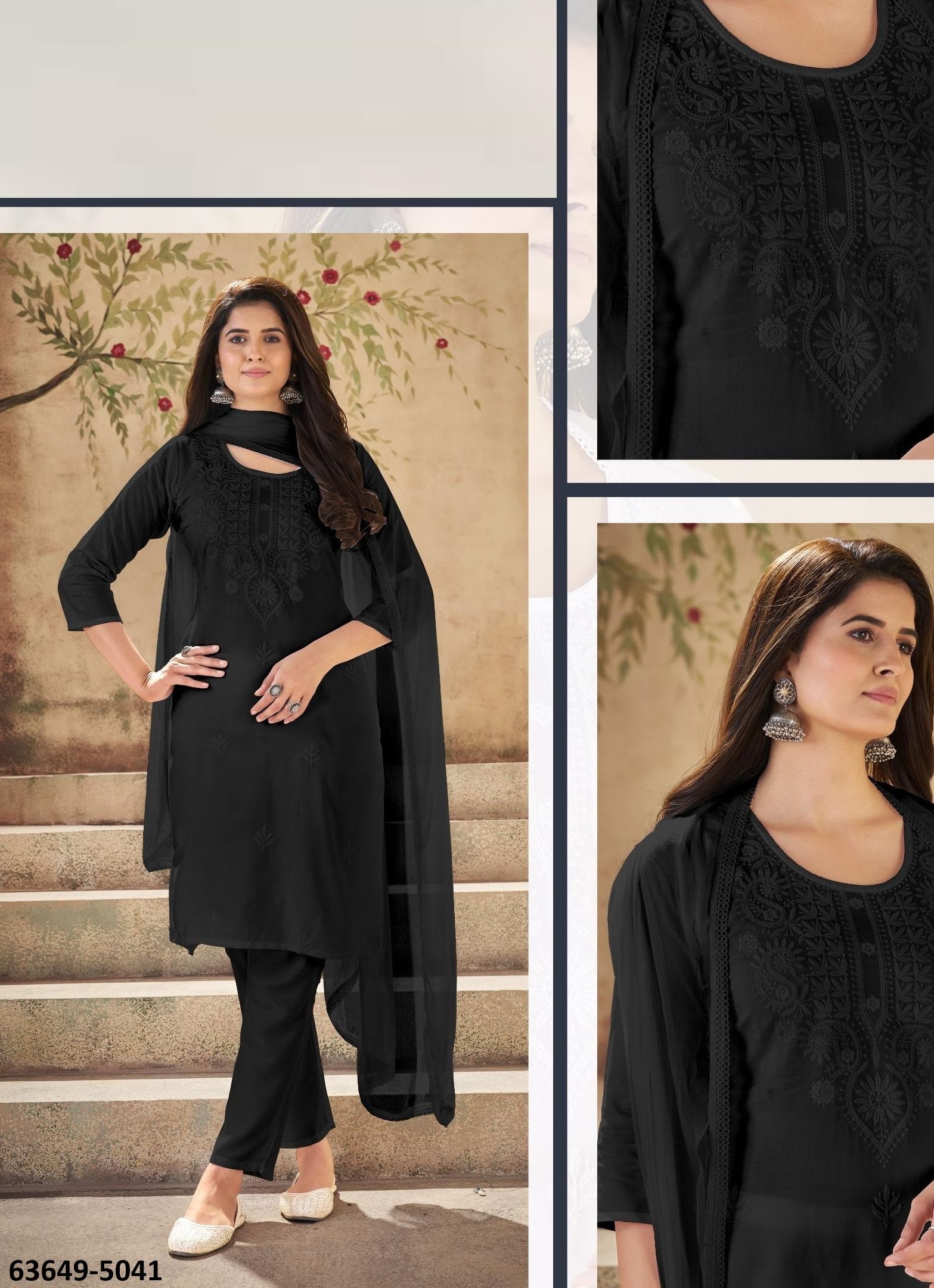 BLACK CLOUD - Catalog # 63649 (Set of 4 Readymade Salwar Suits) by Blue Hills BLACK CLOUD - Catalog # 63649 (Set of 4 Readymade Salwar Suits) by Blue Hills