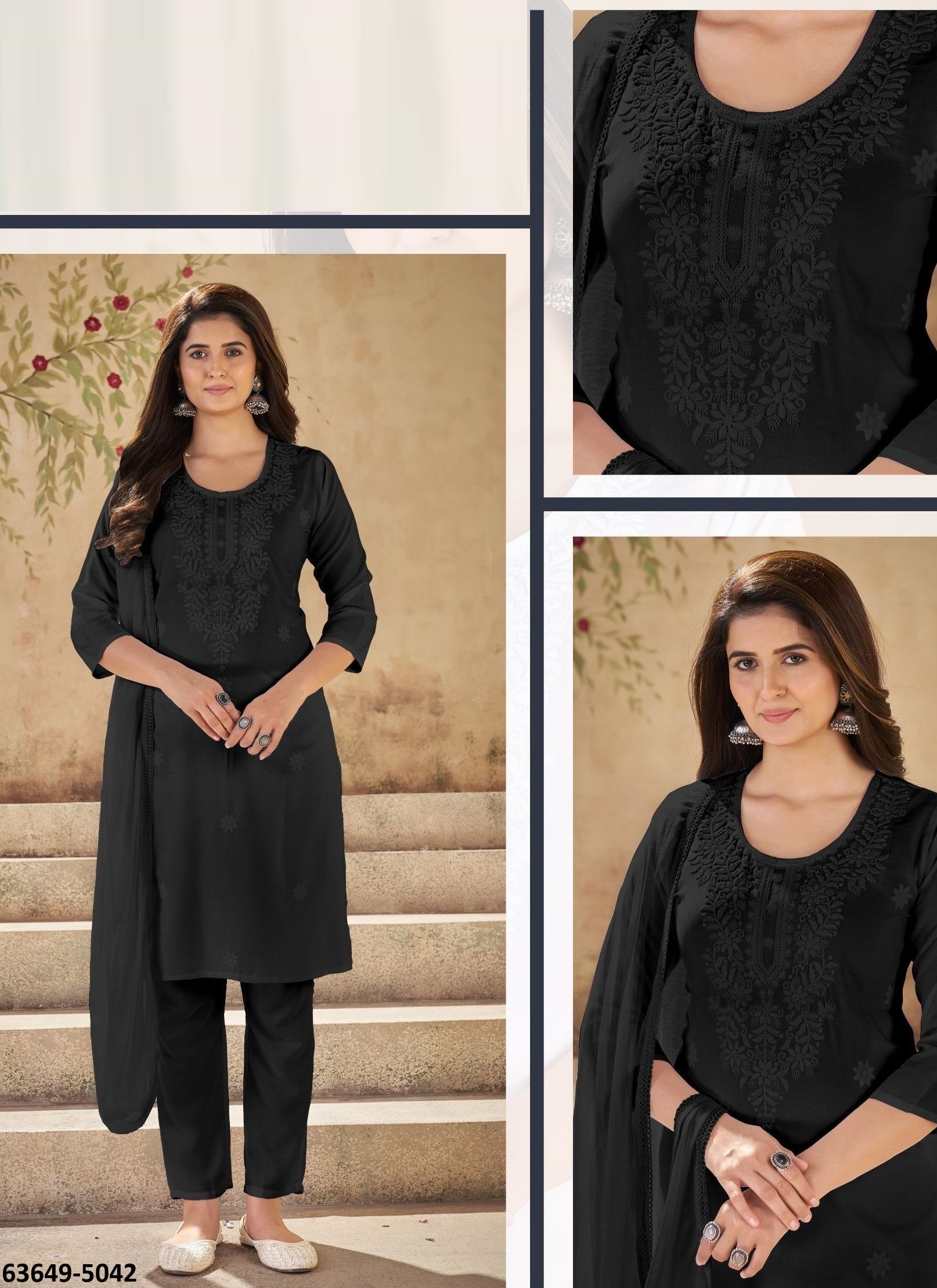 BLACK CLOUD - Catalog # 63649 (Set of 4 Readymade Salwar Suits) by Blue Hills BLACK CLOUD - Catalog # 63649 (Set of 4 Readymade Salwar Suits) by Blue Hills
