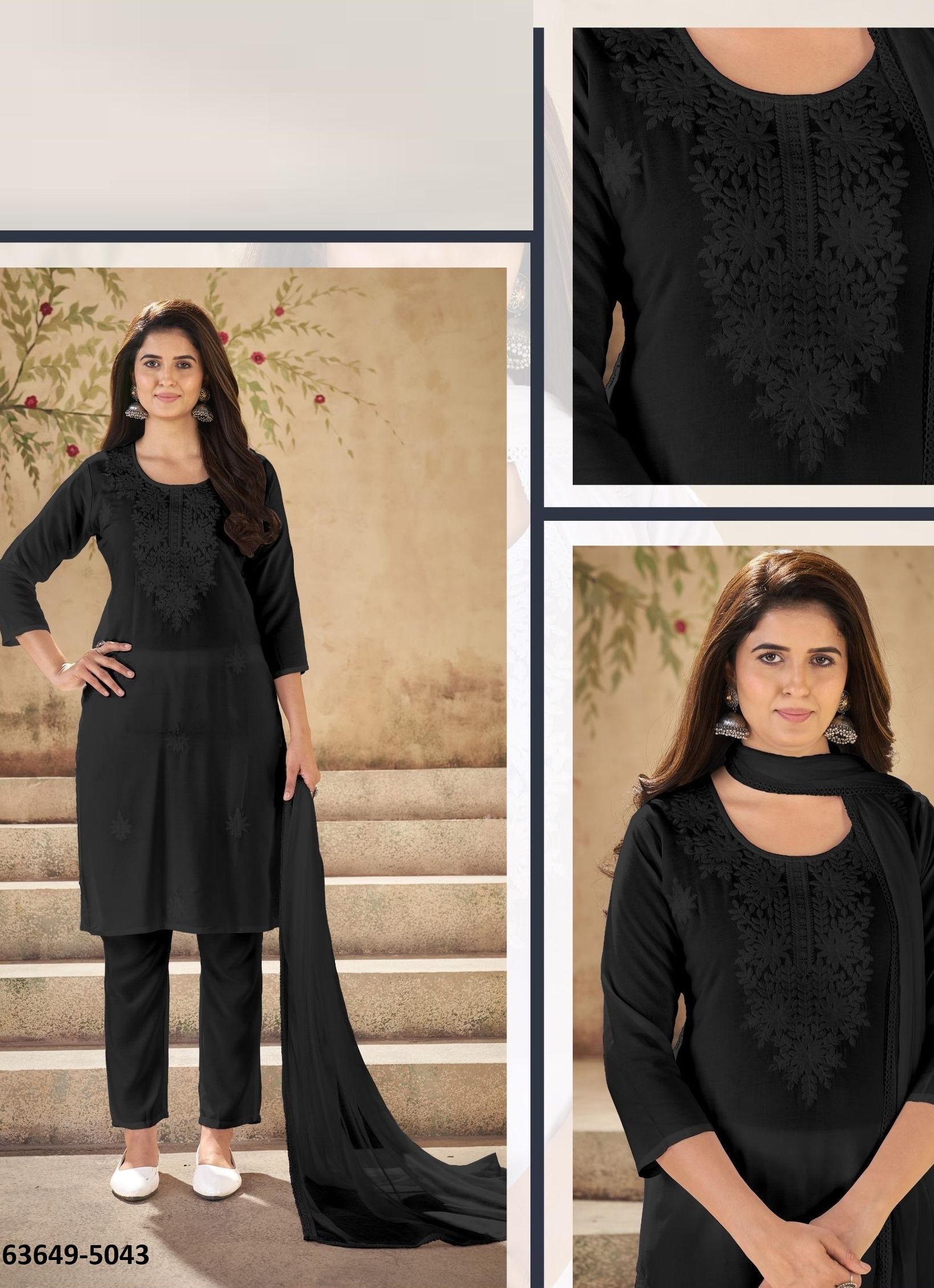 BLACK CLOUD - Catalog # 63649 (Set of 4 Readymade Salwar Suits) by Blue Hills BLACK CLOUD - Catalog # 63649 (Set of 4 Readymade Salwar Suits) by Blue Hills