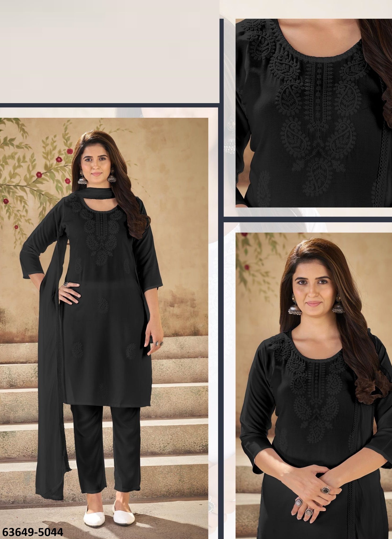BLACK CLOUD - Catalog # 63649 (Set of 4 Readymade Salwar Suits) by Blue Hills BLACK CLOUD - Catalog # 63649 (Set of 4 Readymade Salwar Suits) by Blue Hills