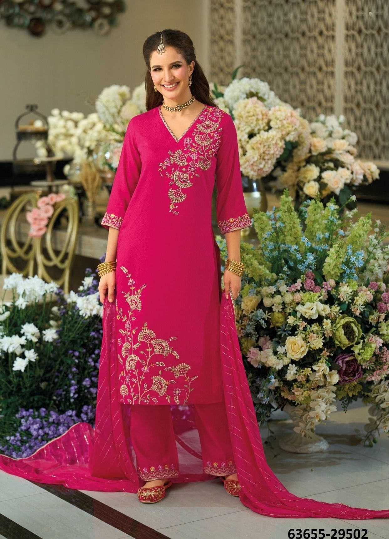 DEEDAAR - Catalog # 63655 (Set of 4 Readymade Salwar Suits) by Lily & Lali