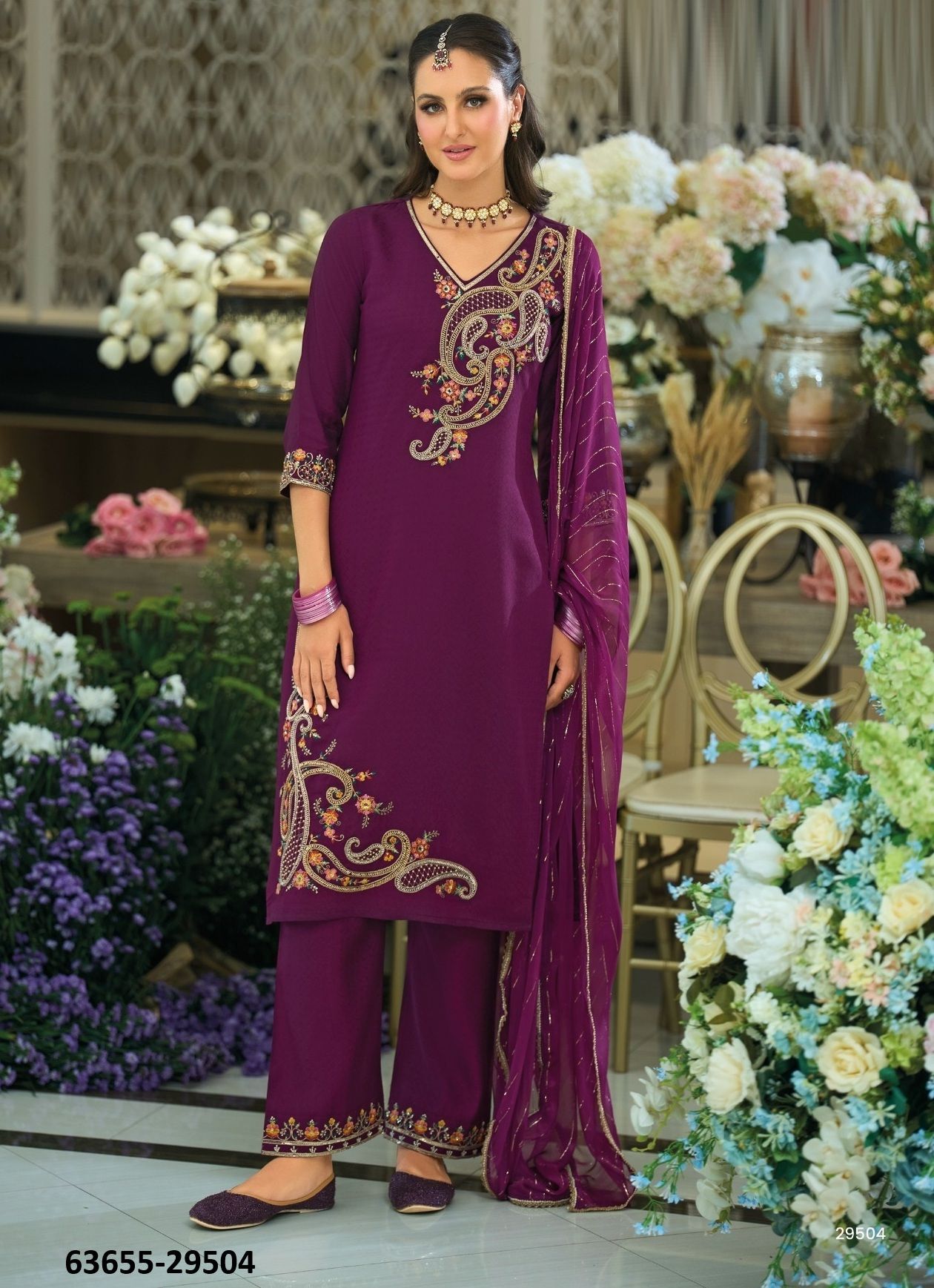 DEEDAAR - Catalog # 63655 (Set of 4 Readymade Salwar Suits) by Lily & Lali