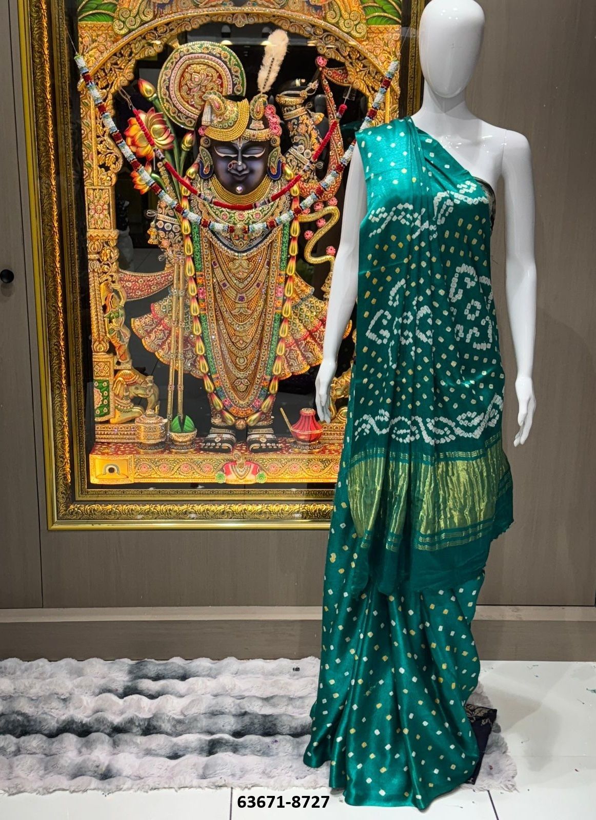 BANDHEJ PRINT ON GAJJI - Catalog # 63671 (Set of 10 Sarees) by Desi Muse