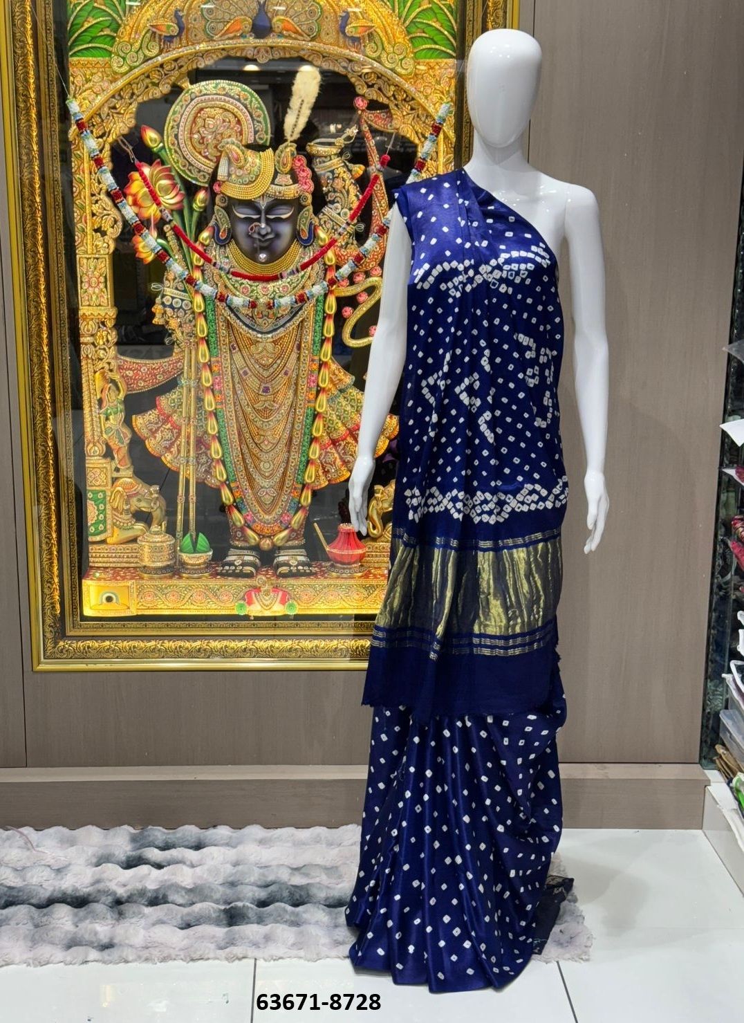 BANDHEJ PRINT ON GAJJI - Catalog # 63671 (Set of 10 Sarees) by Desi Muse