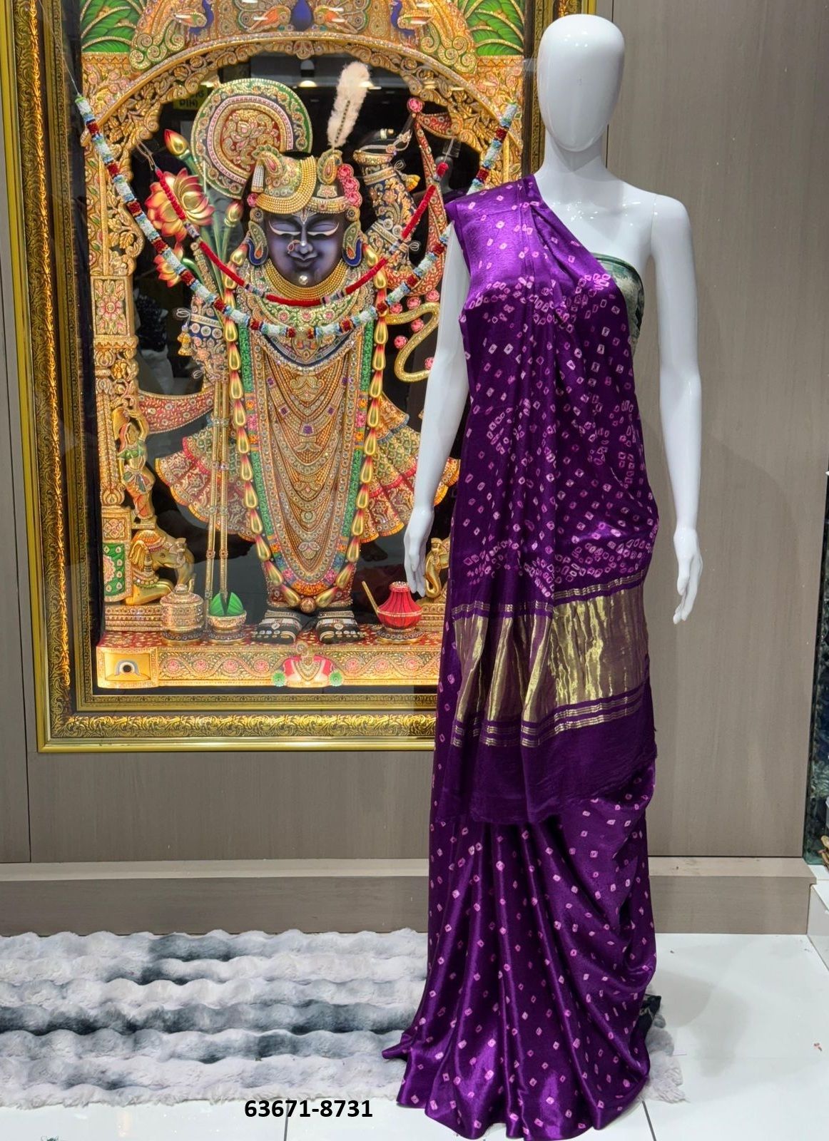 BANDHEJ PRINT ON GAJJI - Catalog # 63671 (Set of 10 Sarees) by Desi Muse