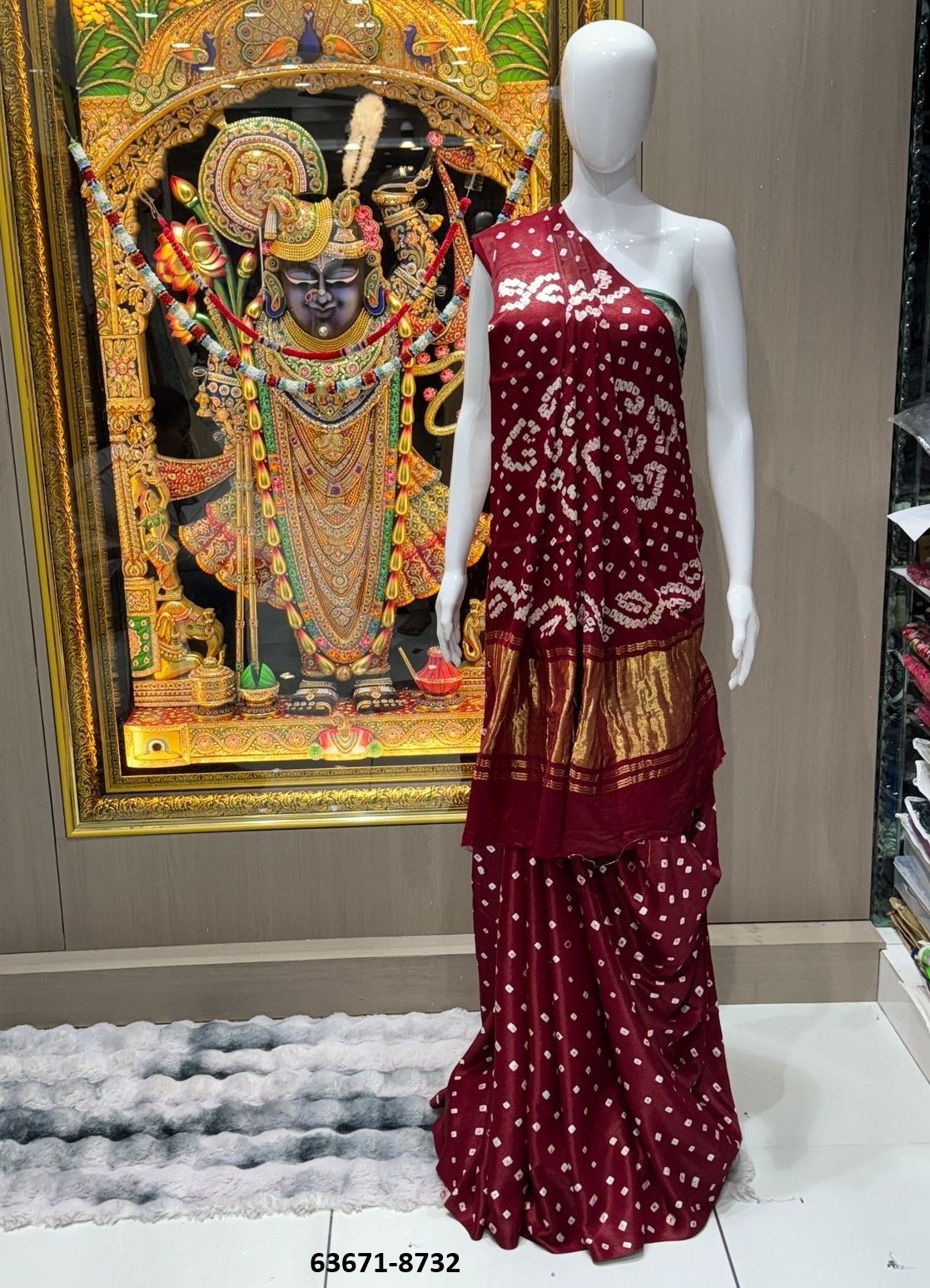 BANDHEJ PRINT ON GAJJI - Catalog # 63671 (Set of 10 Sarees) by Desi Muse