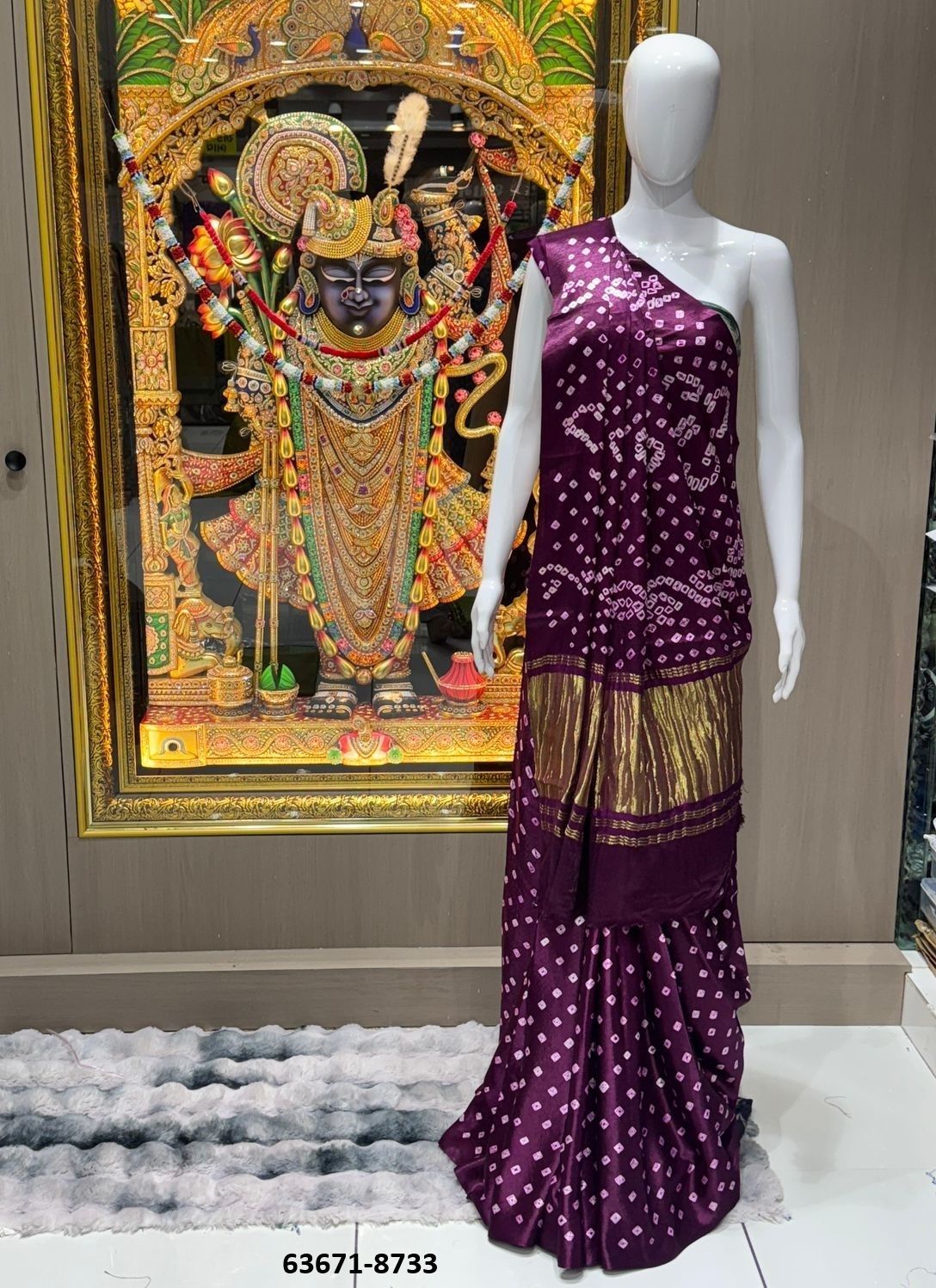 BANDHEJ PRINT ON GAJJI - Catalog # 63671 (Set of 10 Sarees) by Desi Muse
