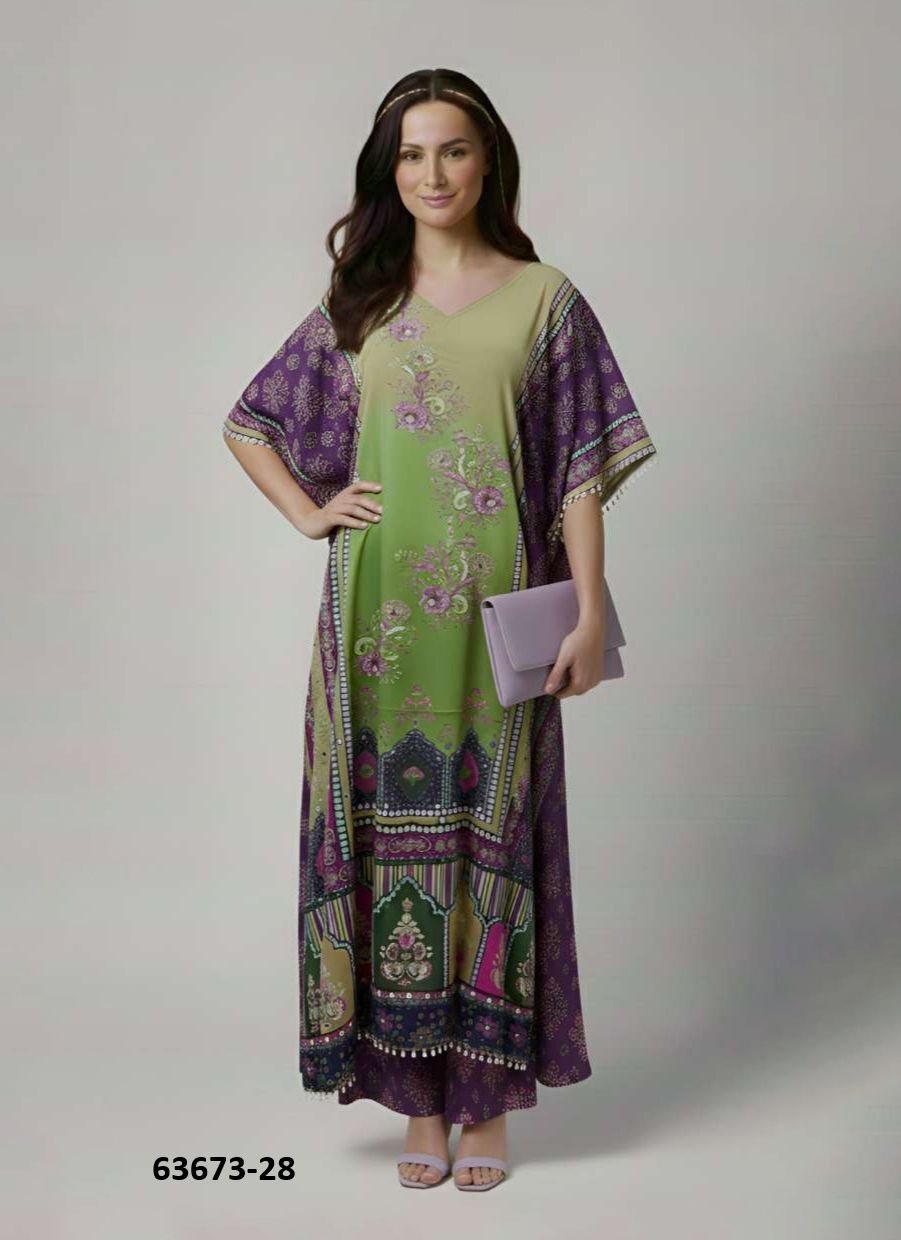 KAFTAN CO-ORD SET VALUE ADDITION 4 - Catalog # 63673 (Set of 6 Tops With Bottoms) by Serengeti KAFTAN CO-ORD SET VALUE ADDITION 4 - Catalog # 63673 (Set of 6 Tops With Bottoms) by Serengeti