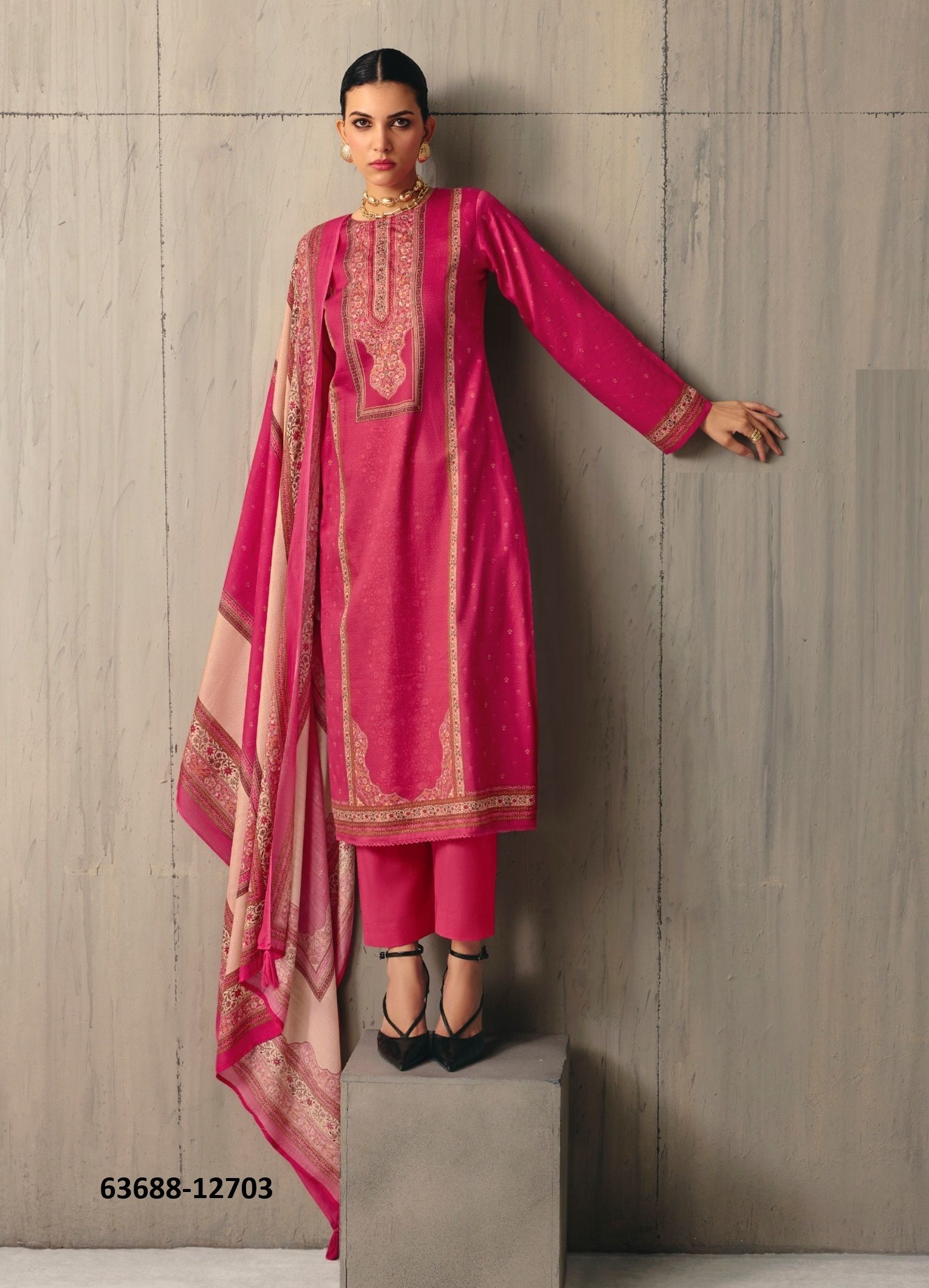 ZEYA - Catalog # 63688 (Set of 6 Semi-Stitched / Un-Stitched Suits) by Sadhana Fashion