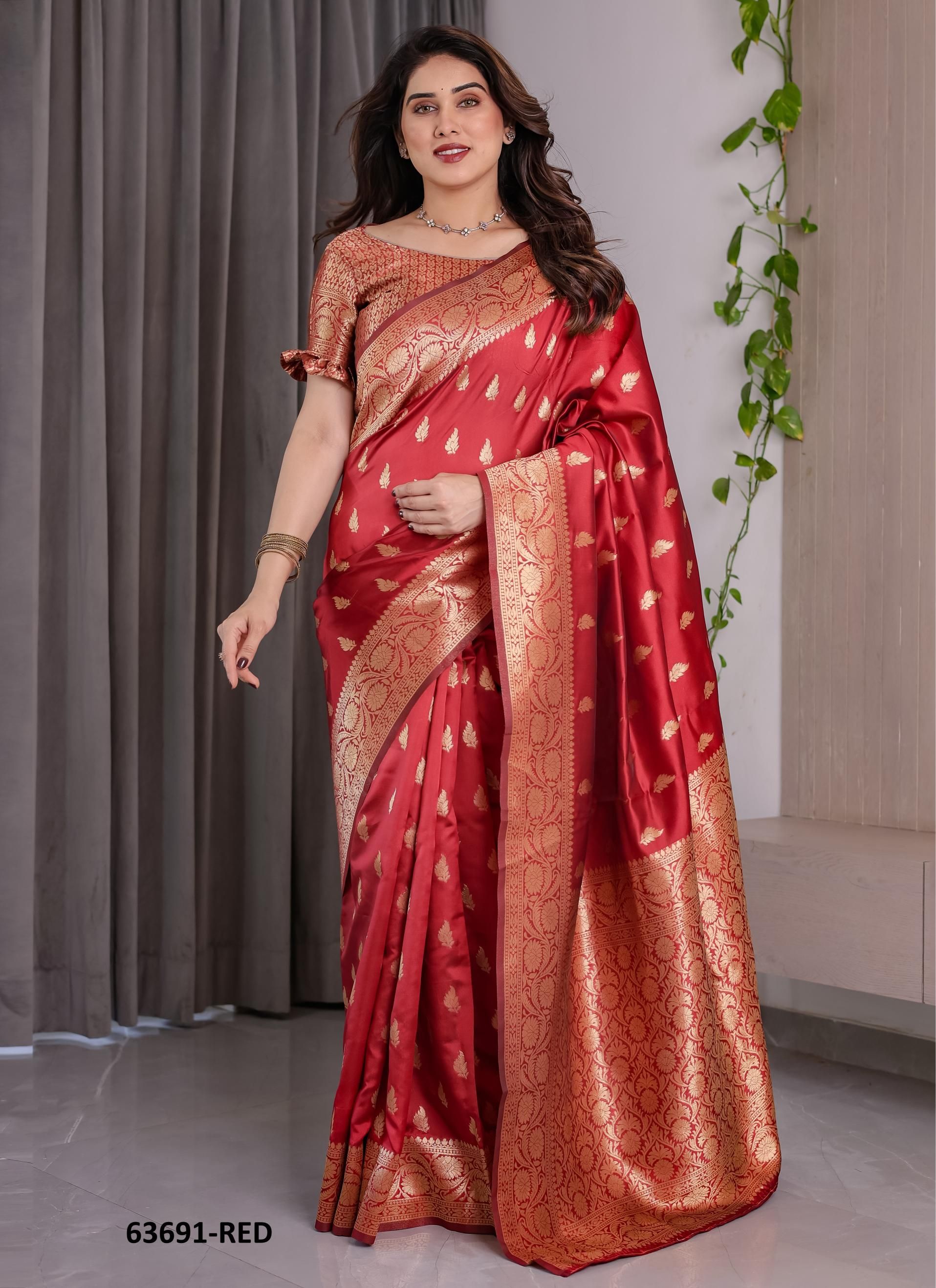 BANARASI JACQUARD 3 - Catalog # 63691 (Set of 6 Sarees) by Desi Muse