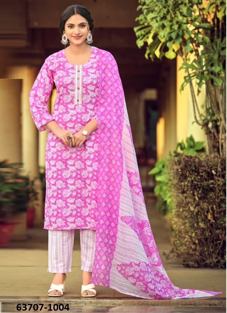 SUMMER FASHION 10 - Catalog # 63707 (Set of 6 Readymade Salwar Suits) by Tips & Tops