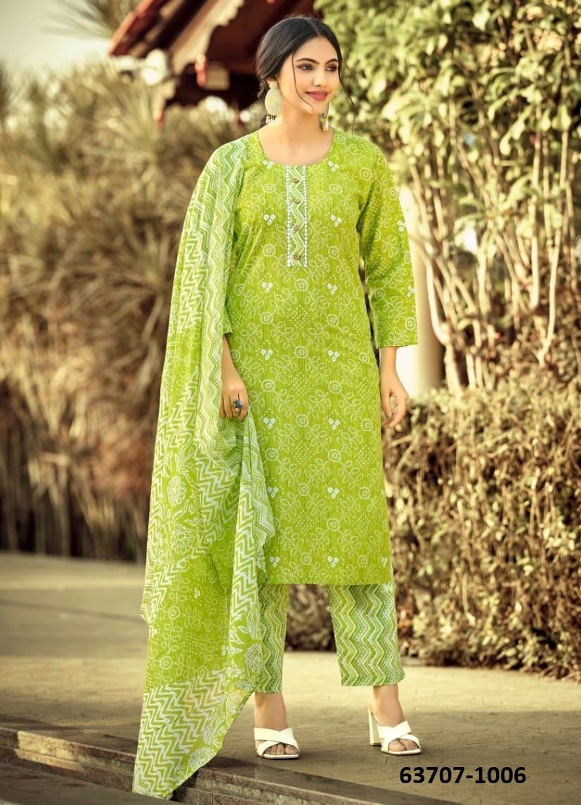 SUMMER FASHION 10 - Catalog # 63707 (Set of 6 Readymade Salwar Suits) by Tips & Tops
