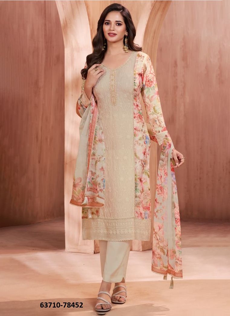 PANKH - Catalog # 63710 (Set of 4 Semi-Stitched / Un-Stitched Suits) by Vinay Fashion LLP