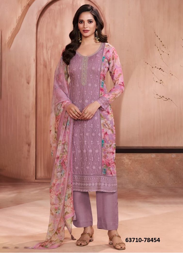 PANKH - Catalog # 63710 (Set of 4 Semi-Stitched / Un-Stitched Suits) by Vinay Fashion LLP