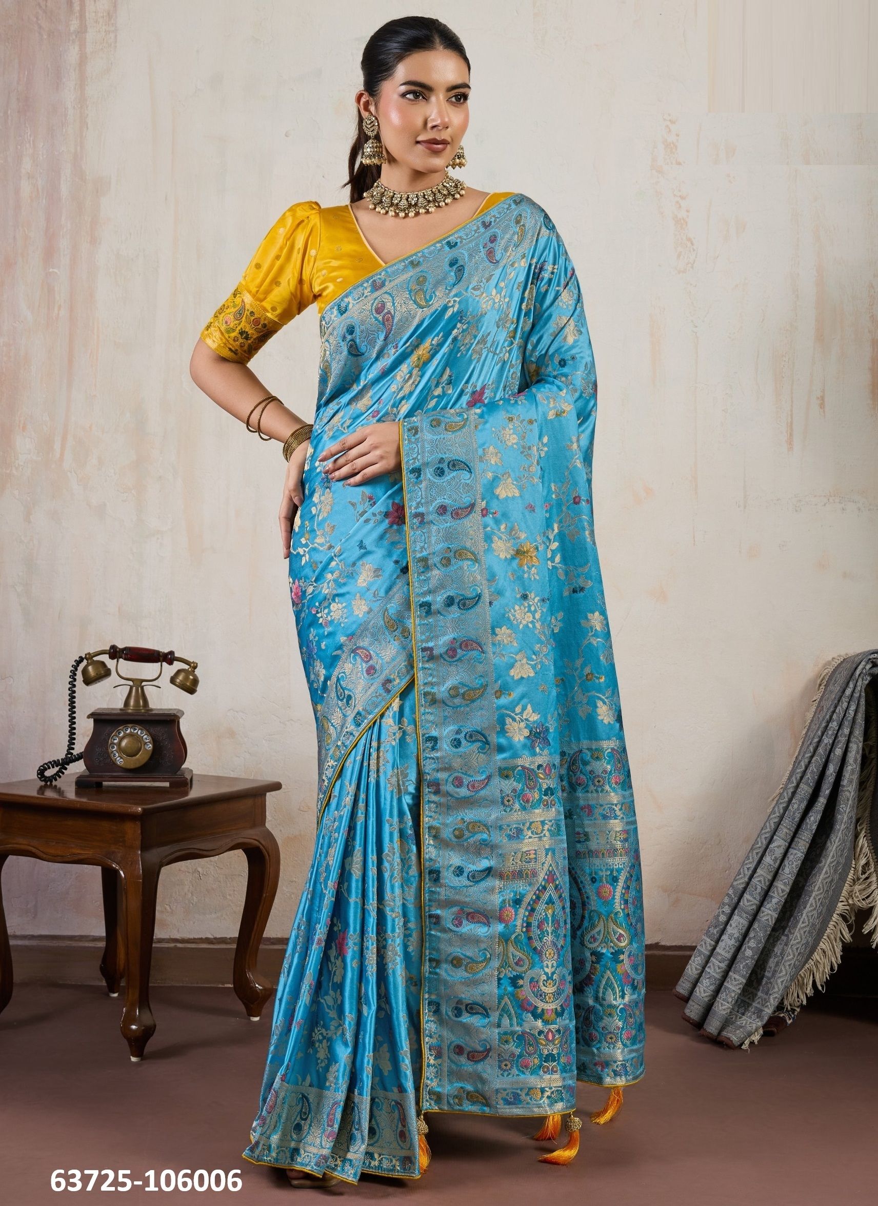 SAMPRADA LUXE - Catalog # 63725 (Set of 3 Sarees) by S-Ethnic Lifestyle