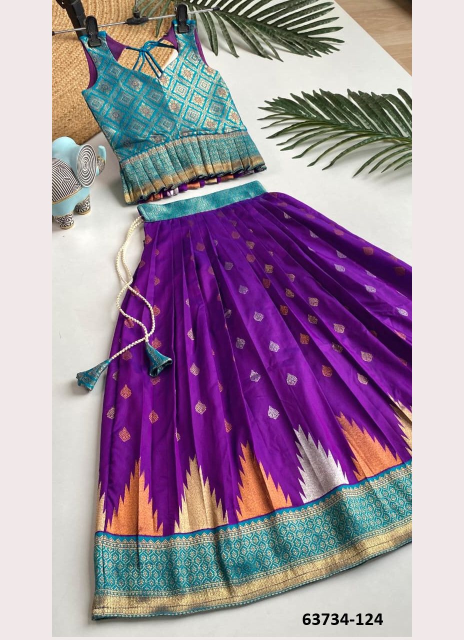KIDS WEAR - LEHENGA CO-ORD SETS - Catalog # 63734 (Set of 9 Readymade Lehengas) by Komal Pret
