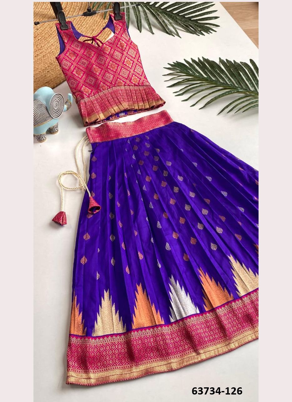 KIDS WEAR - LEHENGA CO-ORD SETS - Catalog # 63734 (Set of 9 Readymade Lehengas) by Komal Pret