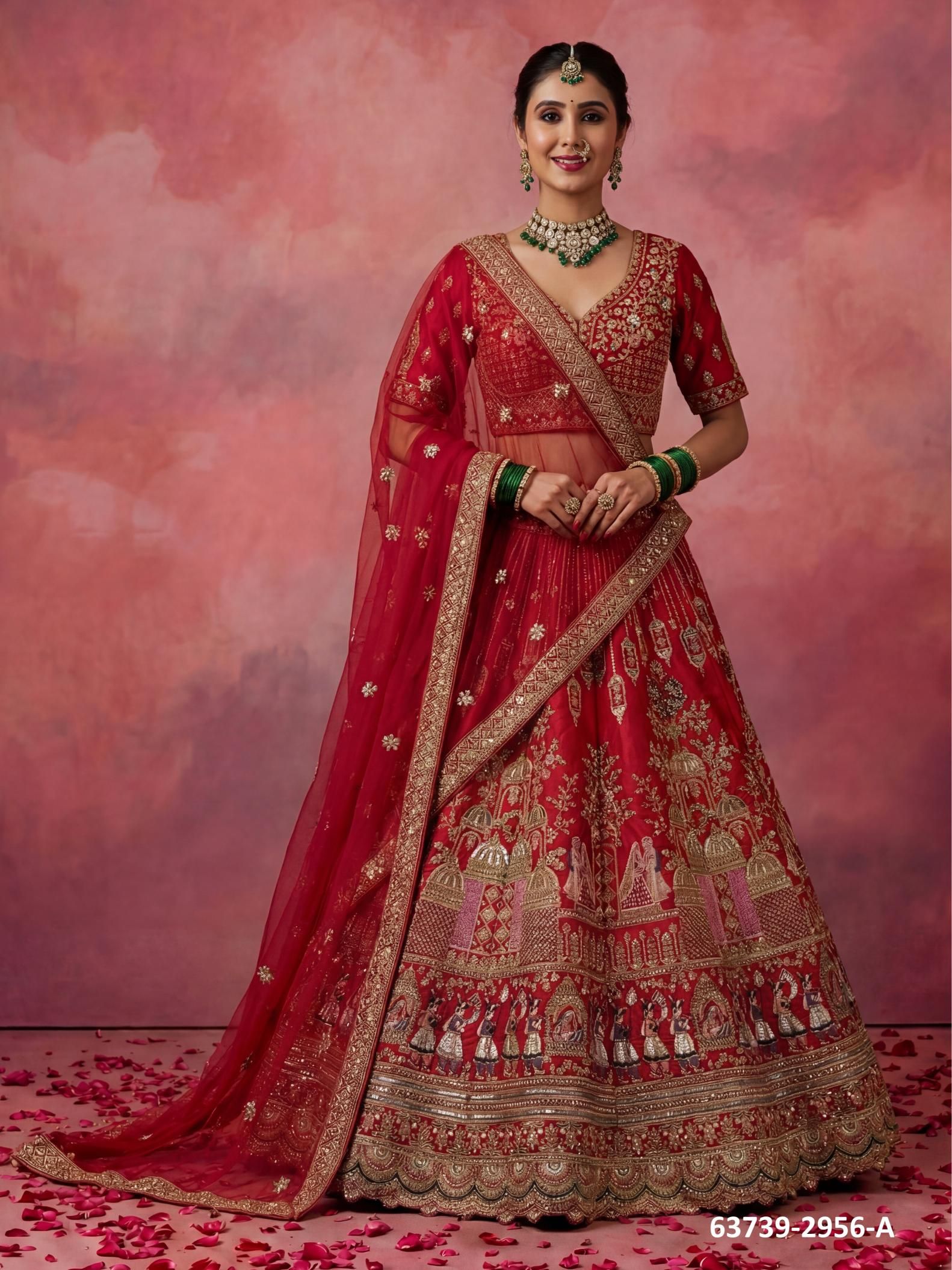 SERIES 2956 - Catalog # 63739 (Set of 2 Semi-Stitched Lehengas) by Raw Lemon SERIES 2956 - Catalog # 63739 (Set of 2 Semi-Stitched Lehengas) by Raw Lemon