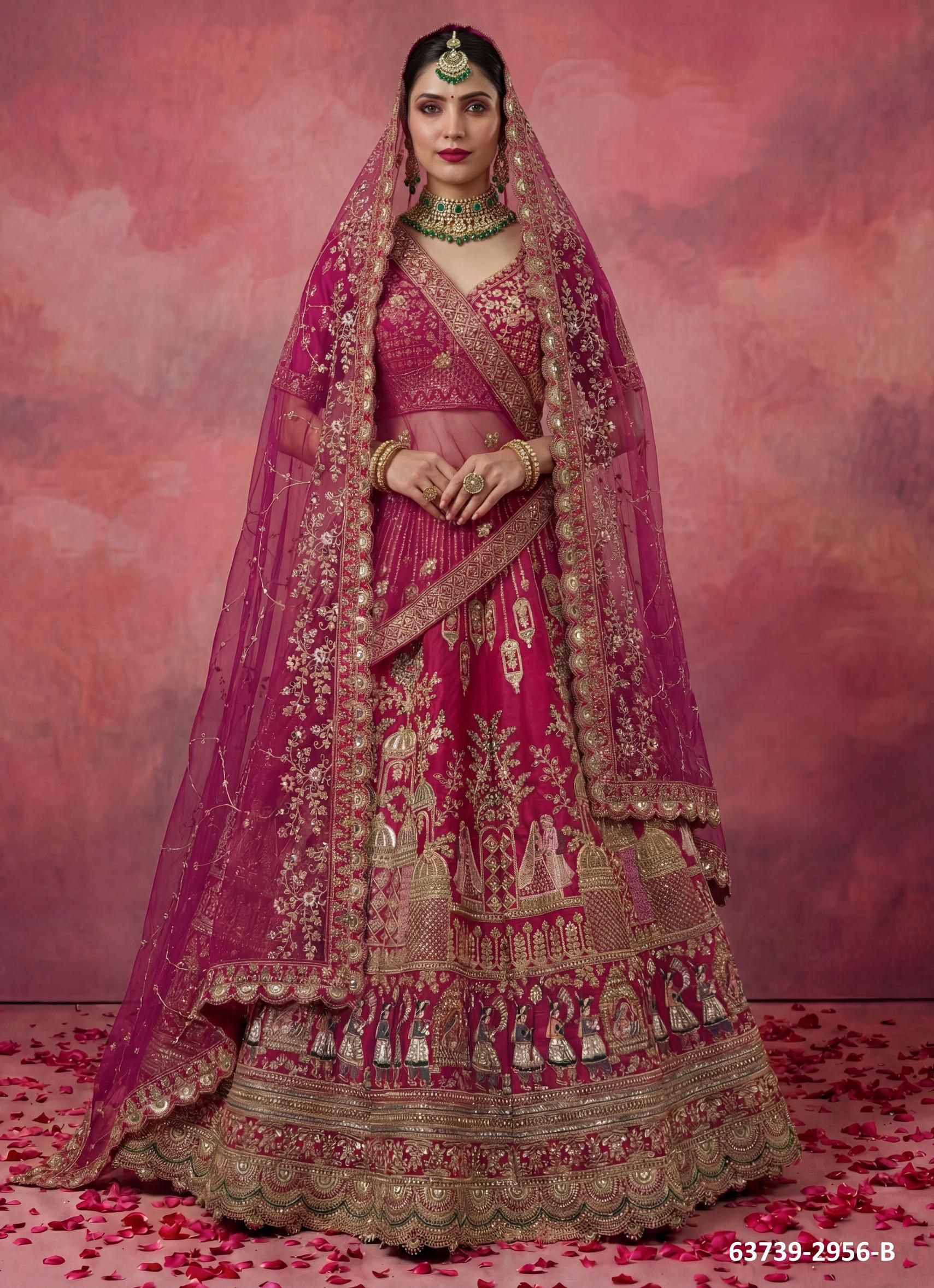 SERIES 2956 - Catalog # 63739 (Set of 2 Semi-Stitched Lehengas) by Raw Lemon SERIES 2956 - Catalog # 63739 (Set of 2 Semi-Stitched Lehengas) by Raw Lemon
