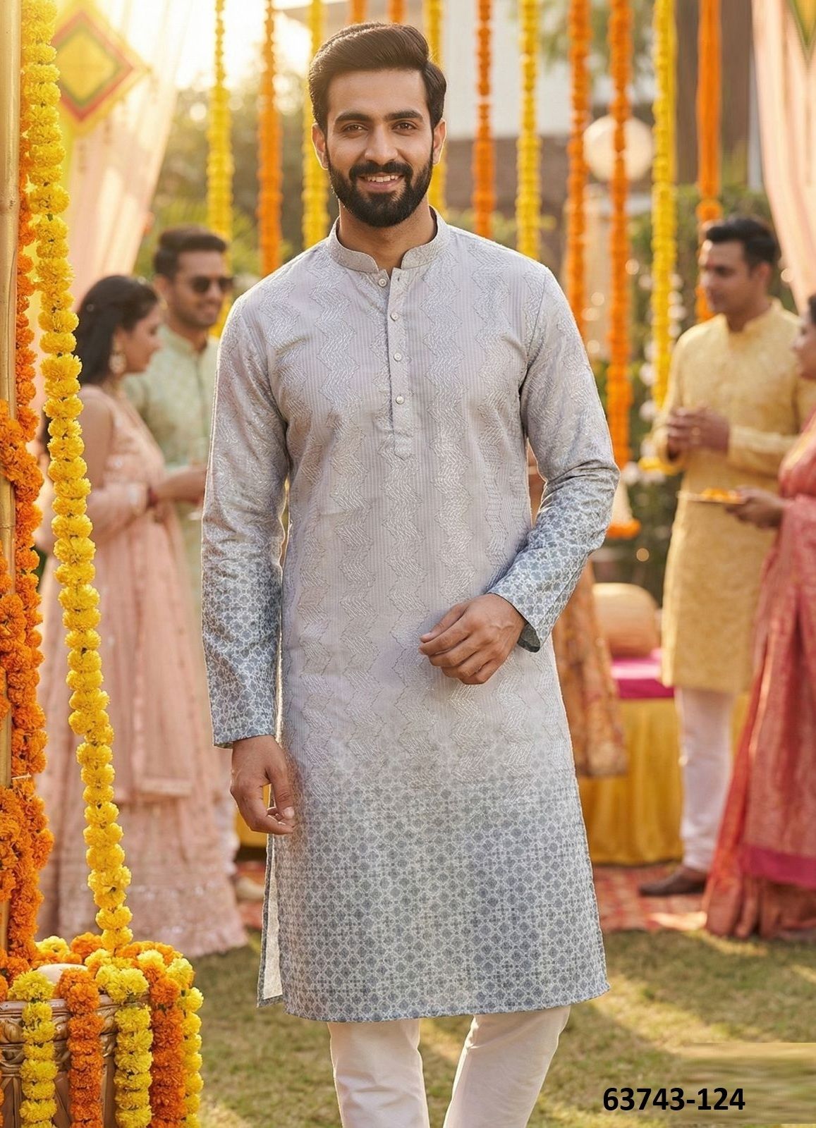 SAMAROO - Catalog # 63743 (Set of 4 Men's Ethnic Wear) by Blue Hills SAMAROO - Catalog # 63743 (Set of 4 Men's Ethnic Wear) by Blue Hills