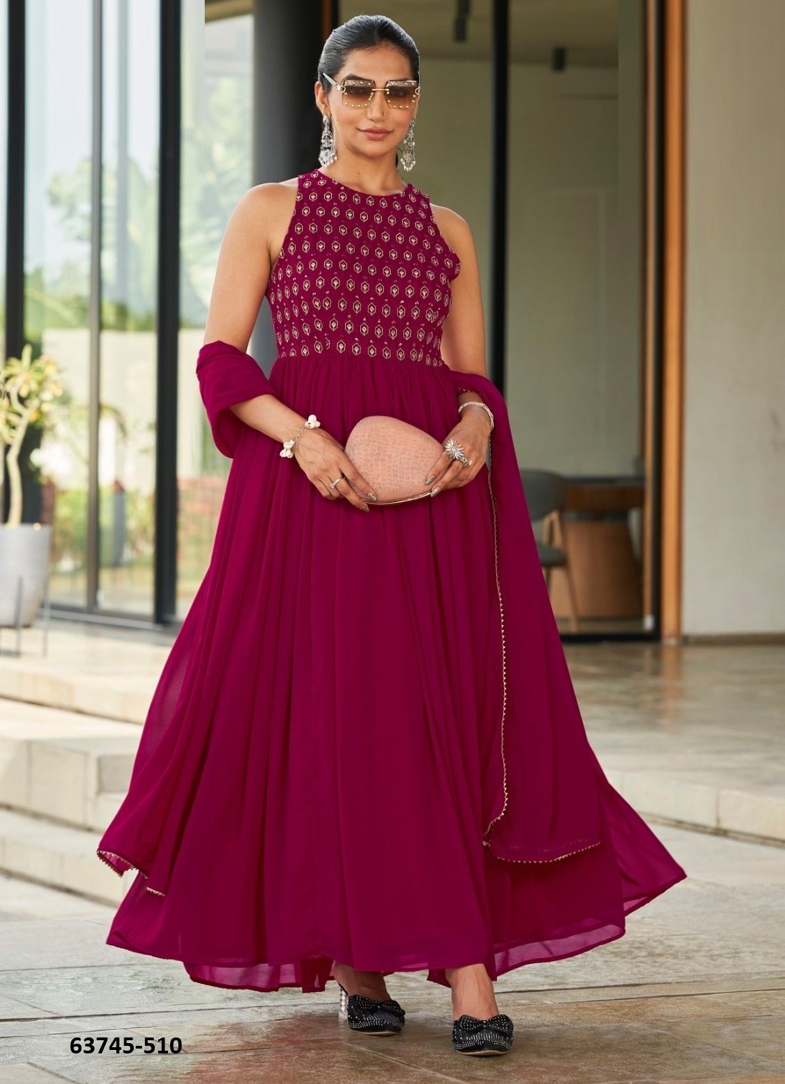 SRI - Catalog # 63745 (Set of 2 Readymade Gowns) by Chansi Trendz SRI - Catalog # 63745 (Set of 2 Readymade Gowns) by Chansi Trendz