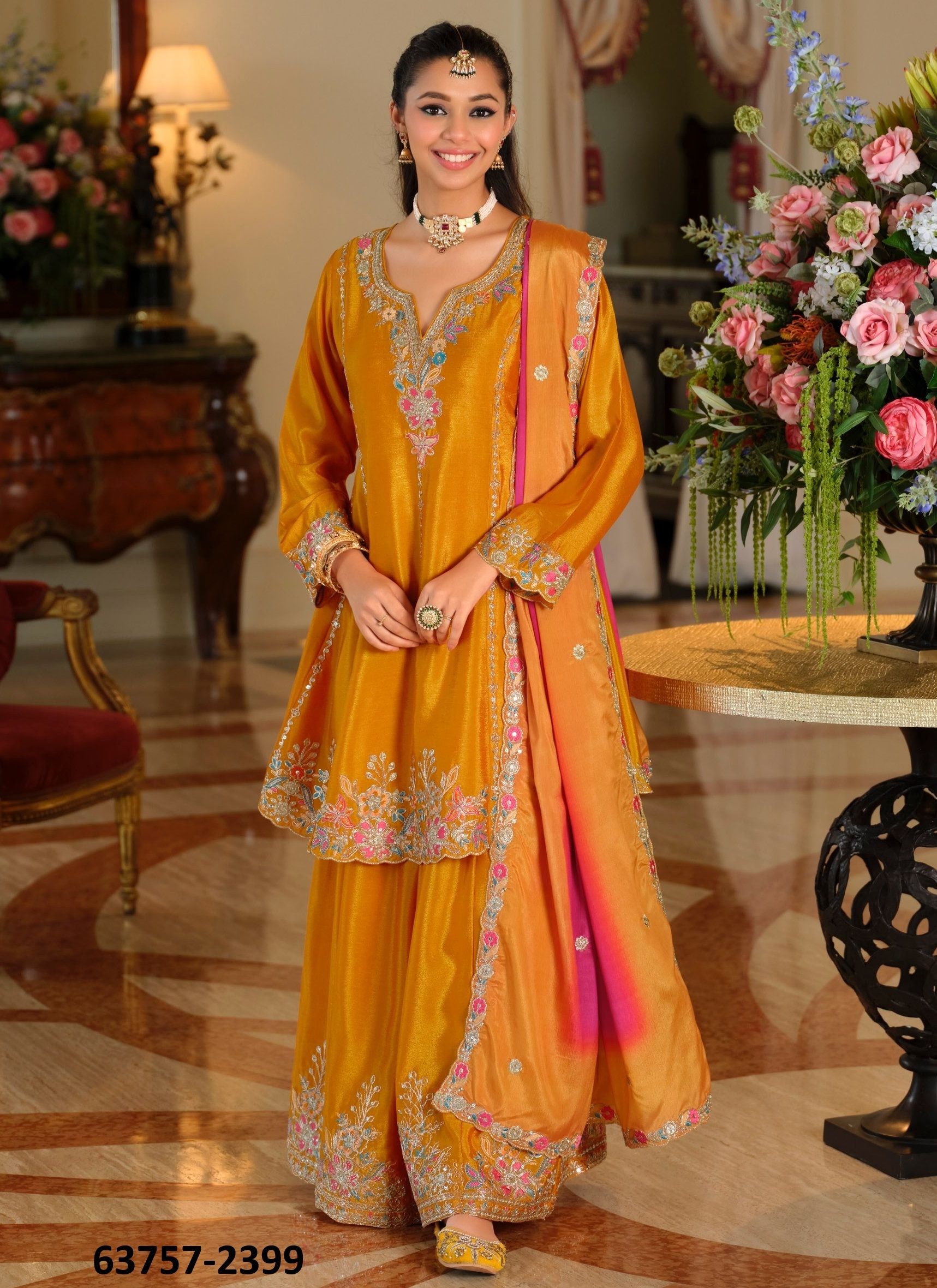 KALISTA 2 - Catalog # 63757 (Set of 3 Readymade Salwar Suits) by Eba Lifestyle