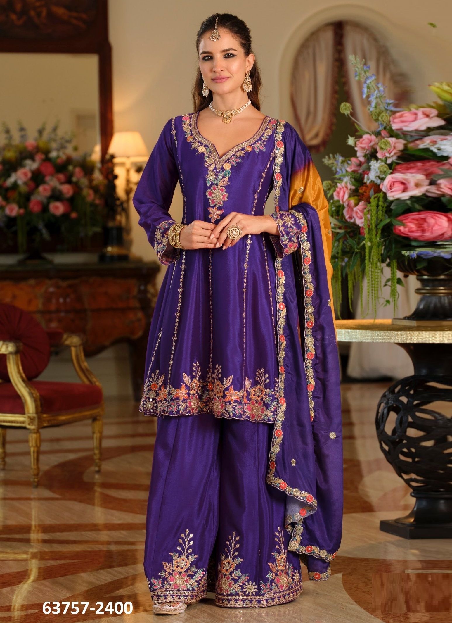 KALISTA 2 - Catalog # 63757 (Set of 3 Readymade Salwar Suits) by Eba Lifestyle