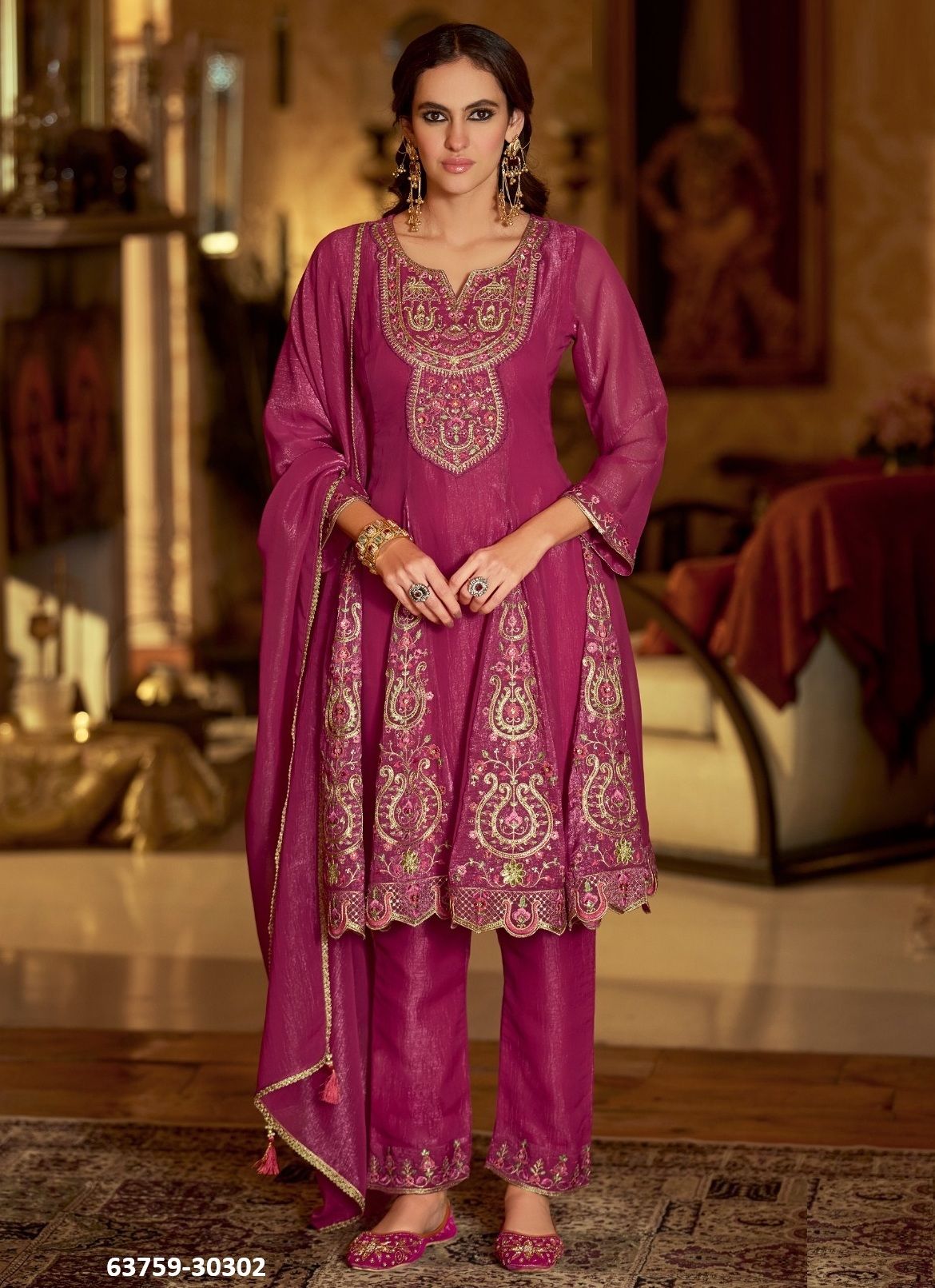 GULNAR - Catalog # 63759 (Set of 4 Readymade Salwar Suits) by Lily & Lali