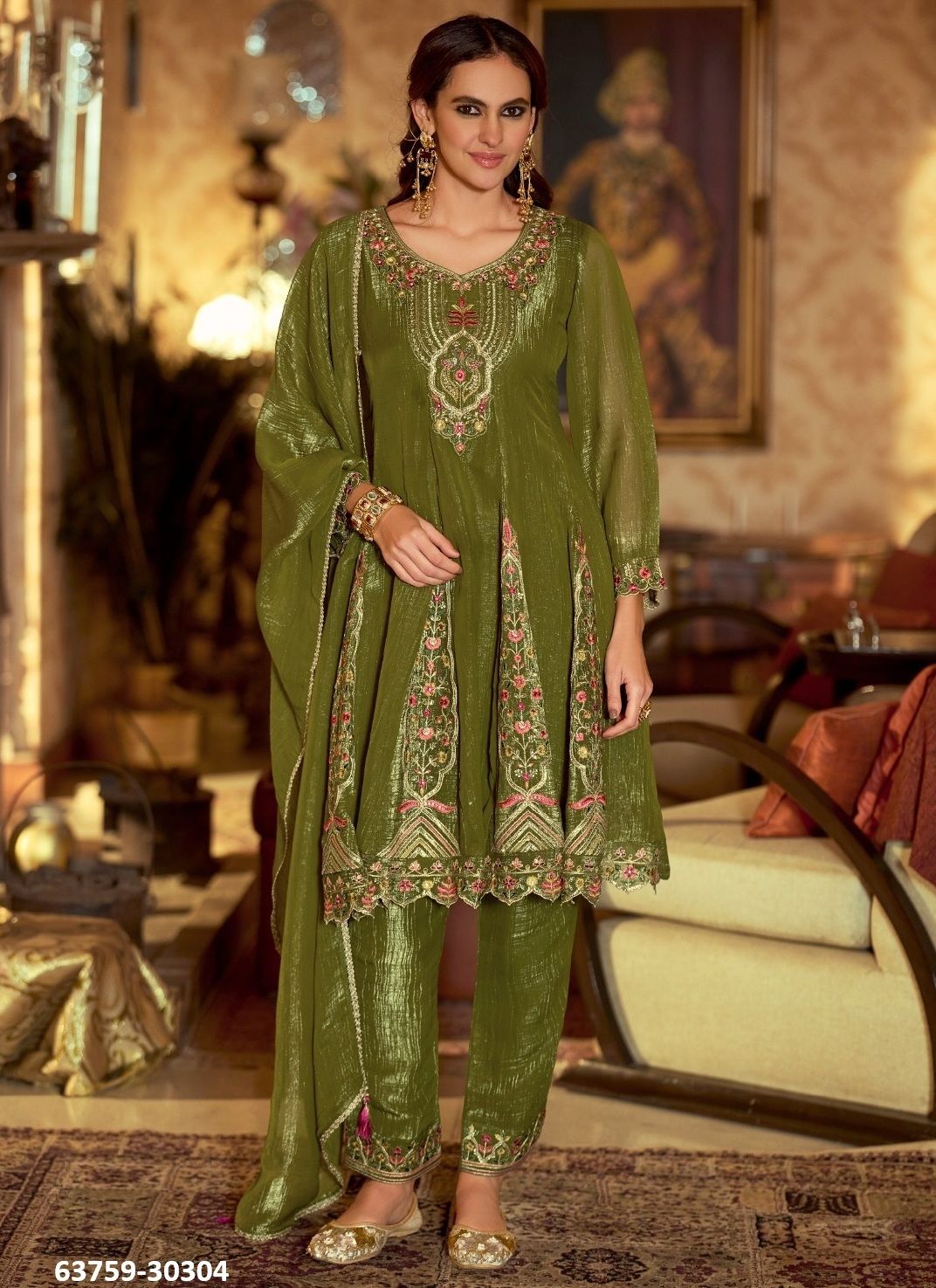 GULNAR - Catalog # 63759 (Set of 4 Readymade Salwar Suits) by Lily & Lali