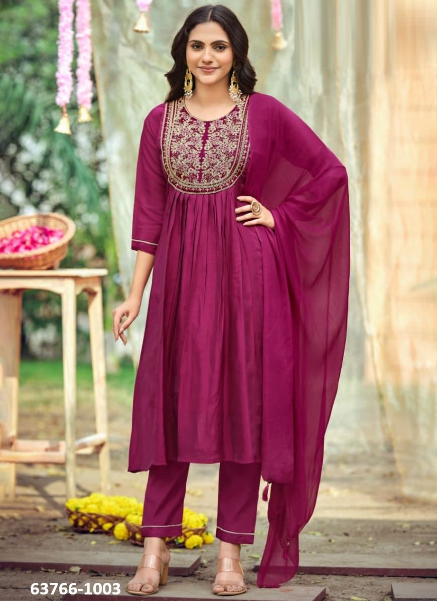 NOOR - Catalog # 63766 (Set of 6 Readymade Salwar Suits) by Ossm Ahmedabad