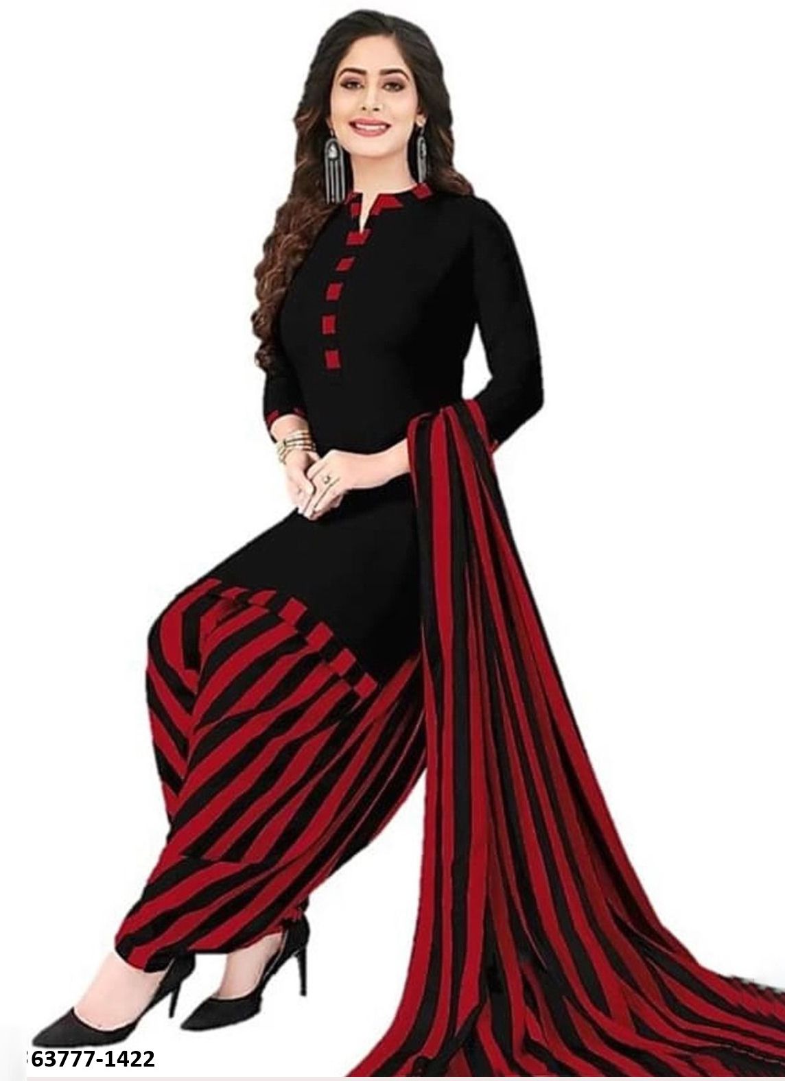 UN-STITCHED SUIT - DRESS MATERIAL - Catalog # 63777 (Set of 51 Semi-Stitched / Un-Stitched Suits) by Jagraasa