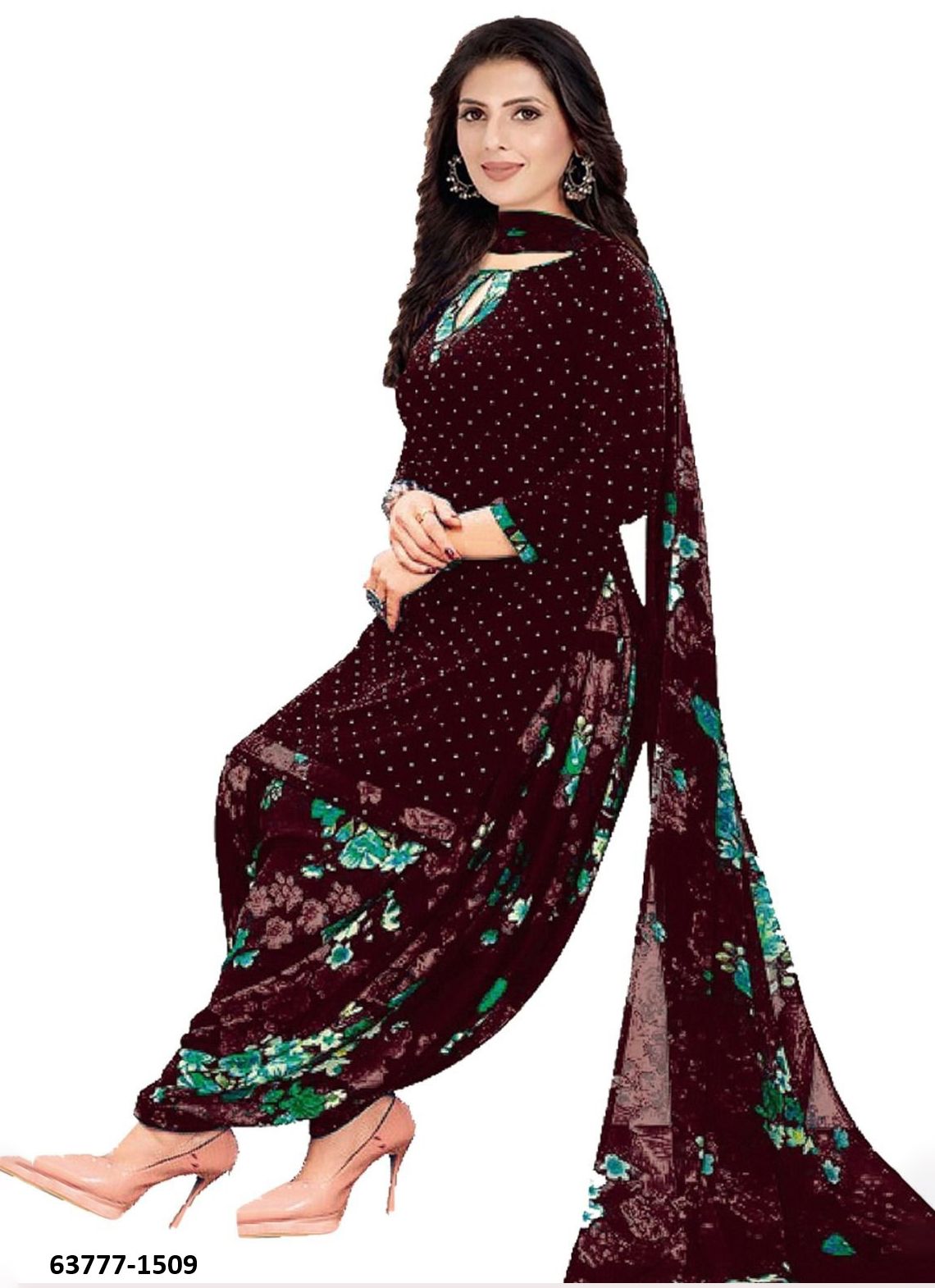 UN-STITCHED SUIT - DRESS MATERIAL - Catalog # 63777 (Set of 51 Semi-Stitched / Un-Stitched Suits) by Jagraasa