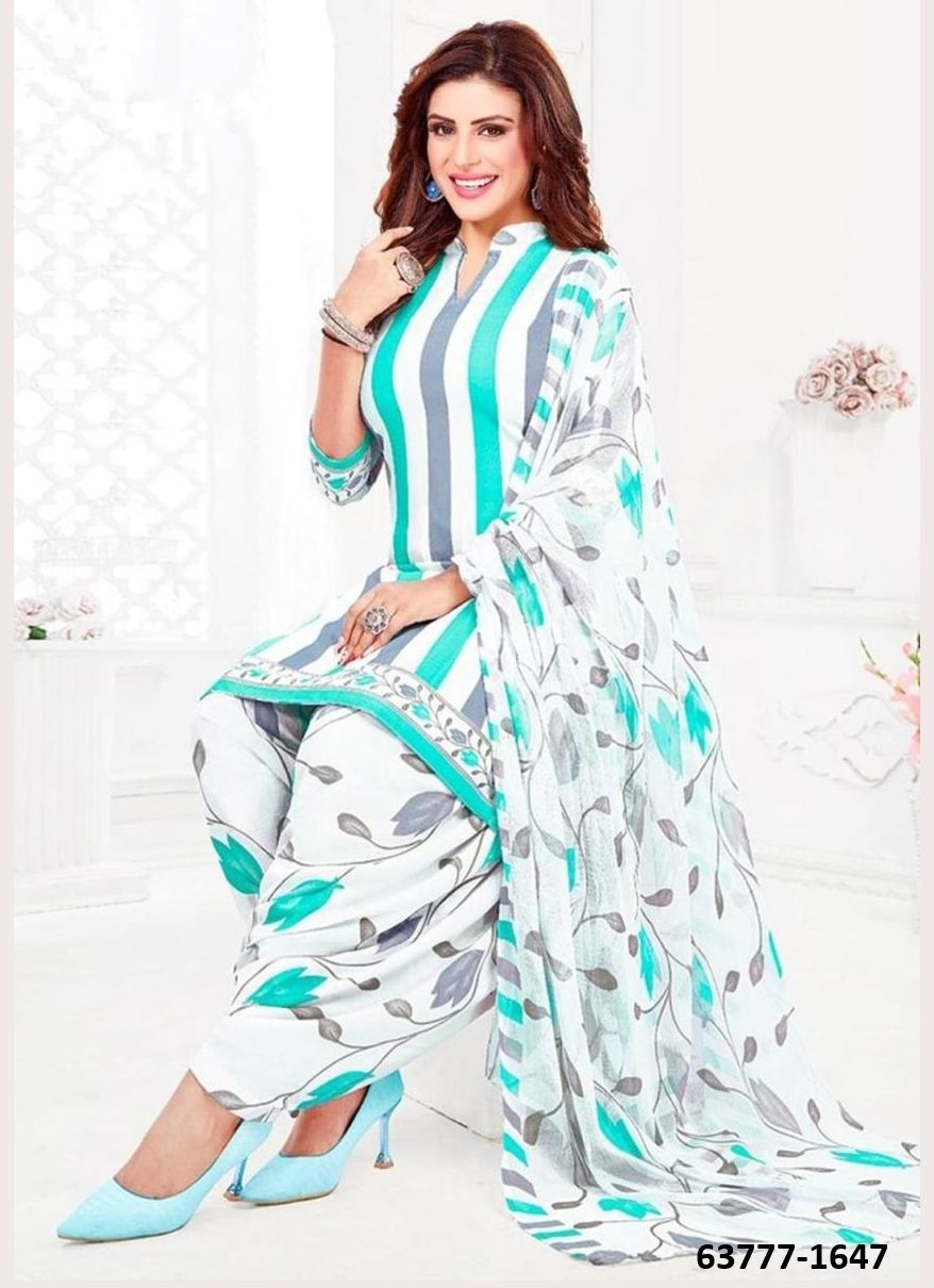 UN-STITCHED SUIT - DRESS MATERIAL - Catalog # 63777 (Set of 51 Semi-Stitched / Un-Stitched Suits) by Jagraasa
