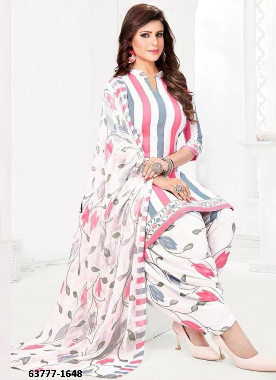 UN-STITCHED SUIT - DRESS MATERIAL - Catalog # 63777 (Set of 51 Semi-Stitched / Un-Stitched Suits) by Jagraasa