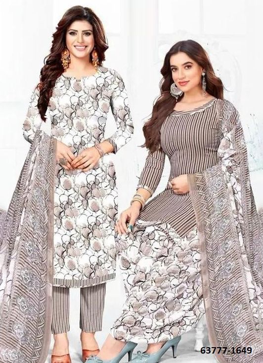 UN-STITCHED SUIT - DRESS MATERIAL - Catalog # 63777 (Set of 51 Semi-Stitched / Un-Stitched Suits) by Jagraasa