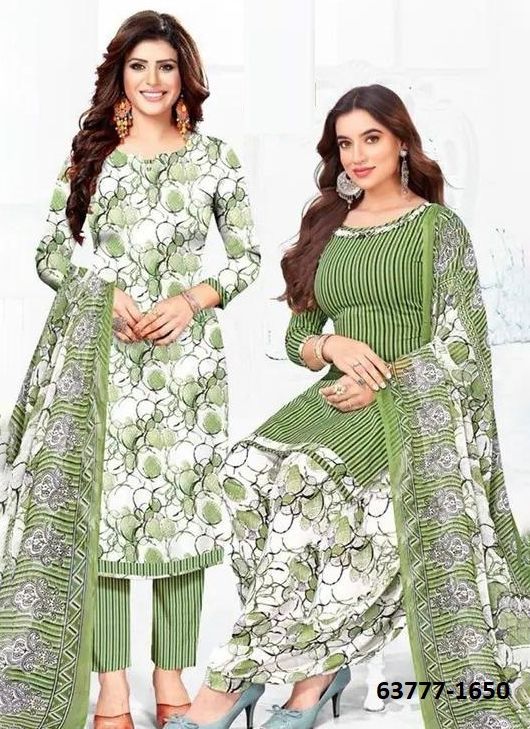UN-STITCHED SUIT - DRESS MATERIAL - Catalog # 63777 (Set of 51 Semi-Stitched / Un-Stitched Suits) by Jagraasa