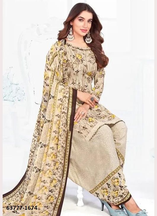 UN-STITCHED SUIT - DRESS MATERIAL - Catalog # 63777 (Set of 51 Semi-Stitched / Un-Stitched Suits) by Jagraasa